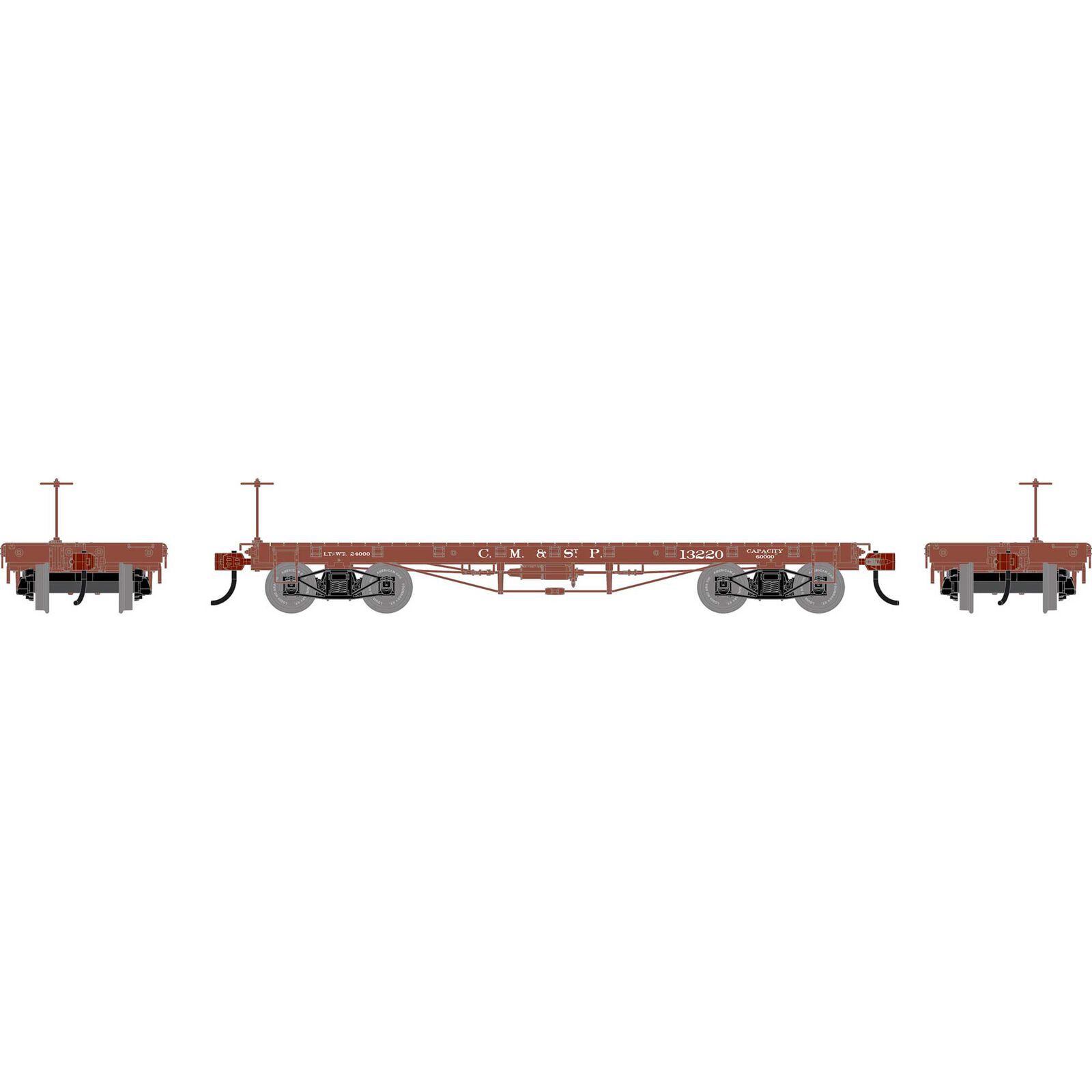 HO ATH 36' Flat Car, MILW #13220