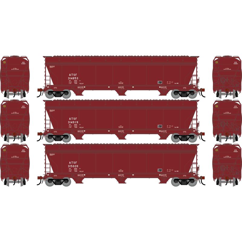 HO GEN ACF 4600 Covered Hopper, ATSF #314853/314919/315020 (3)