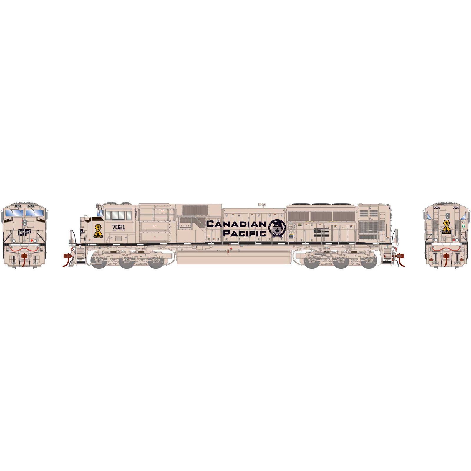 HO GEN EMD SD70ACU Locomotive, CP/Military Tribute #7021