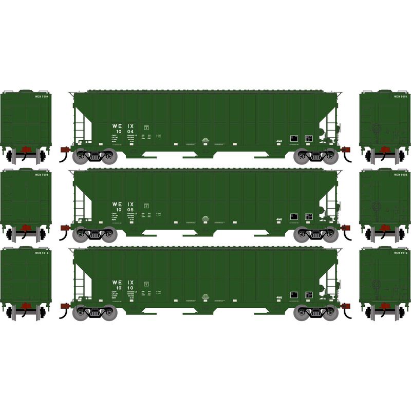 HO ATH FMC 4700 Covered Hopper, WEIX #1004/1005/1010 (3)