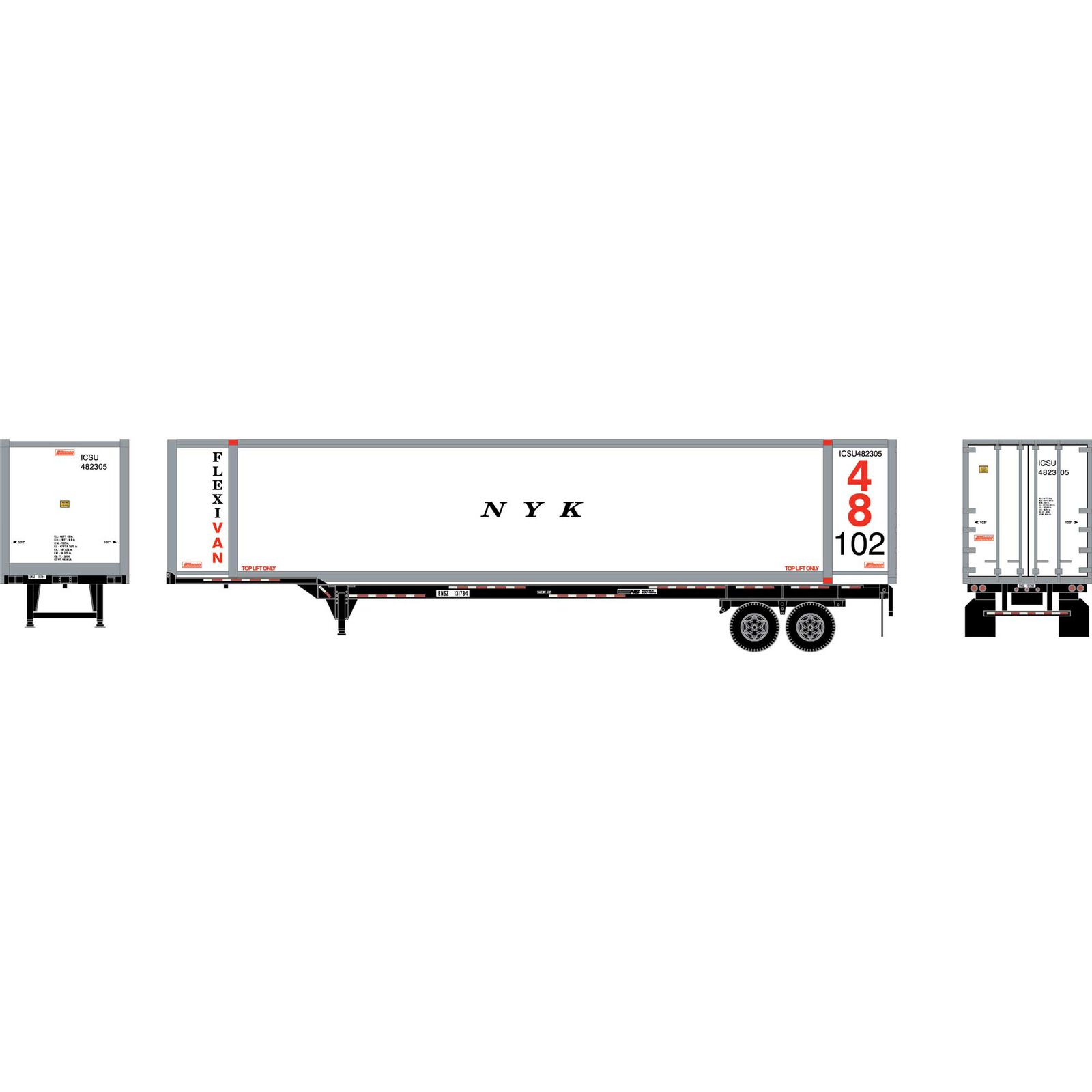 HO 48' Container with Chassis, ICSU / ENSZ