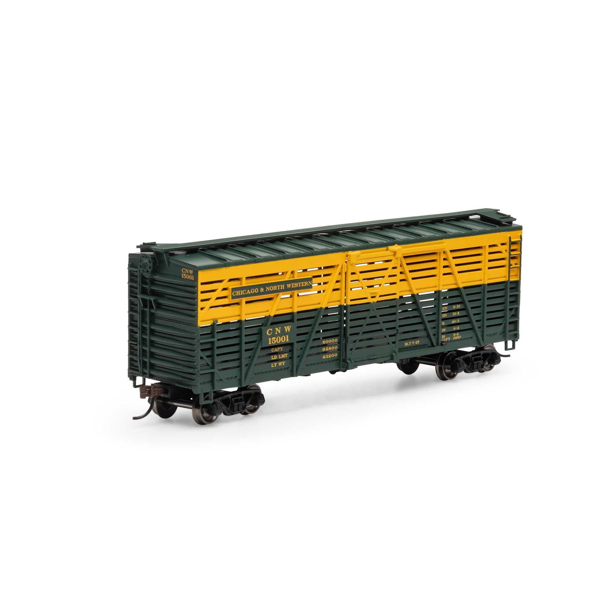 Athearn HO 40' Stock Car, C&NW #15001 Model Train | Athearn | Athearn