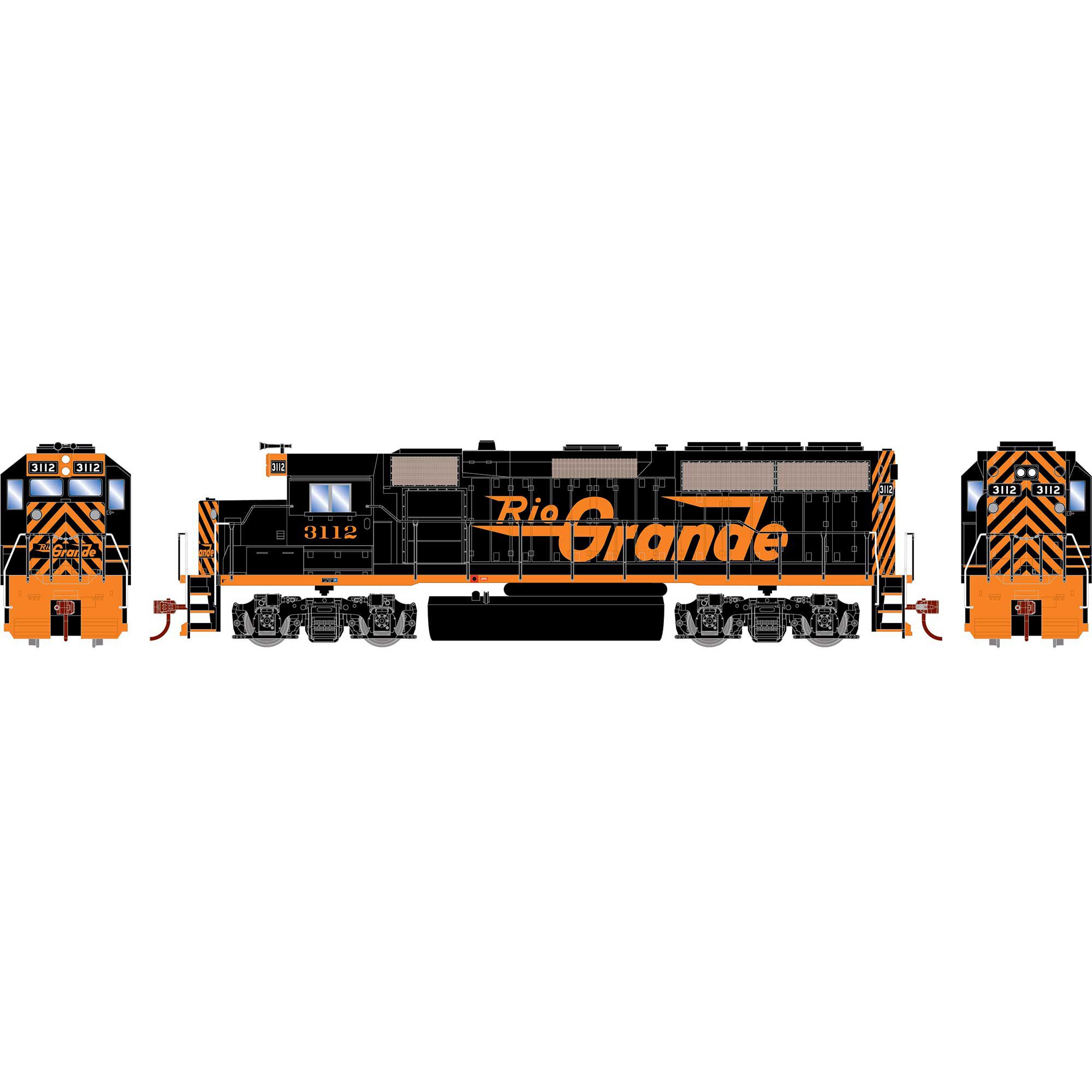 HO GP40-2, Denver & Rio Grande Western #3112 Model Train