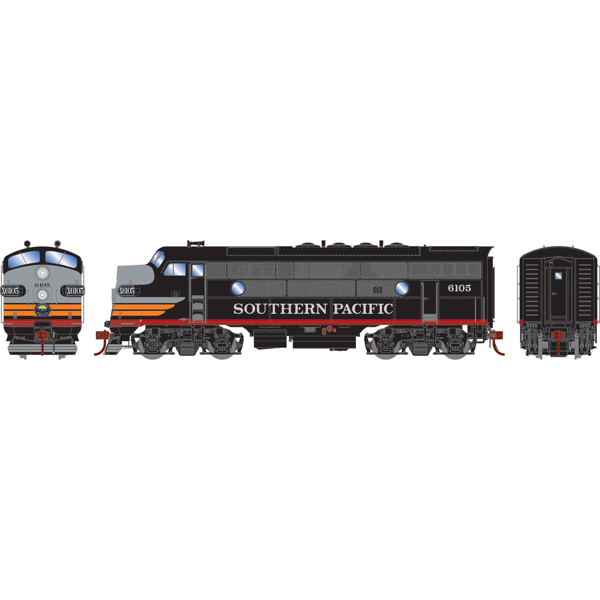 ＳＯＵＴＨＥＲＮ　ＰＡＣＩＦＩＣ 6009 鉄道模型 Athearn HO F3A Locomotive, SP #6105 Model Train | Athearn | Athearn