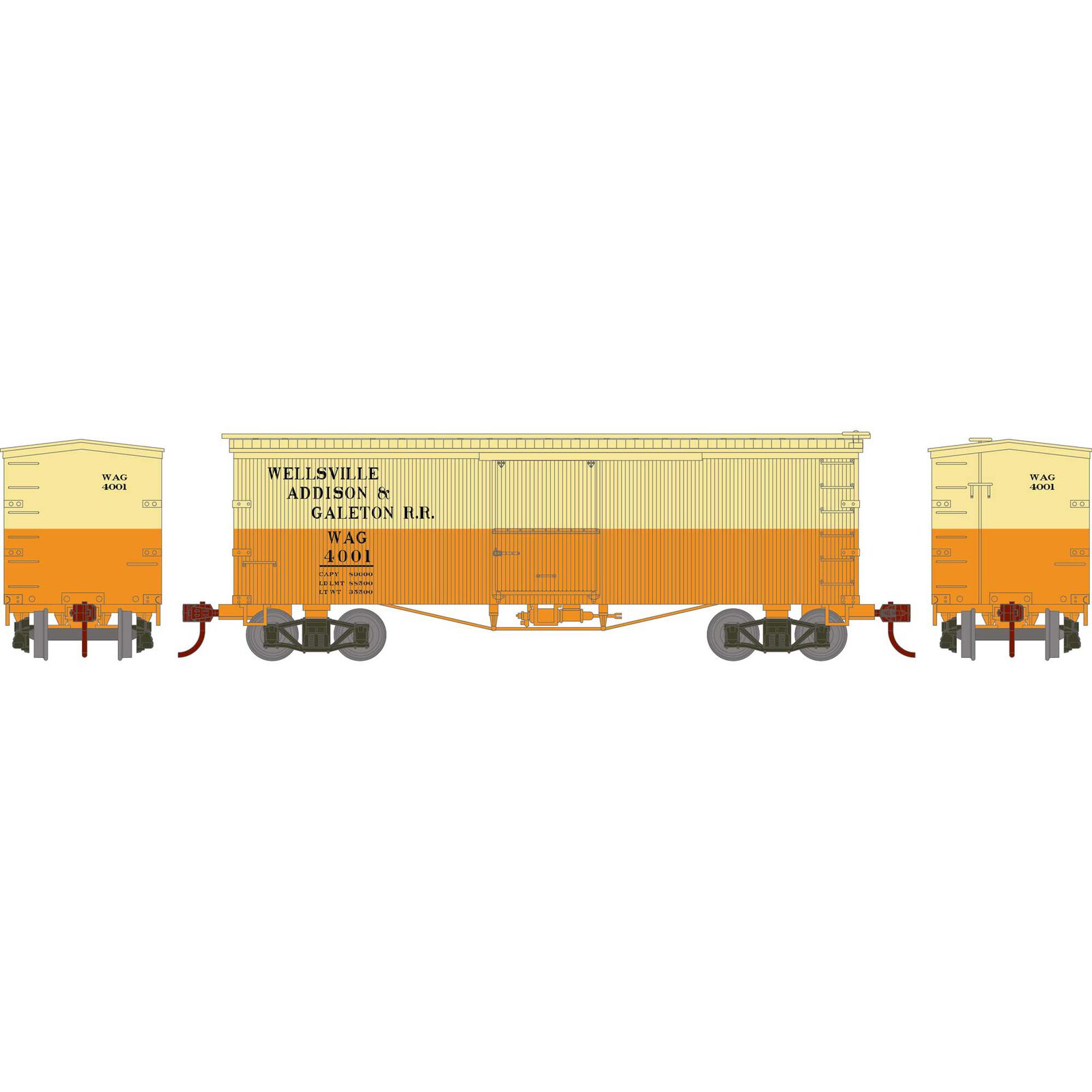 HO RND 36' Old Time Box Car, WAG #4001