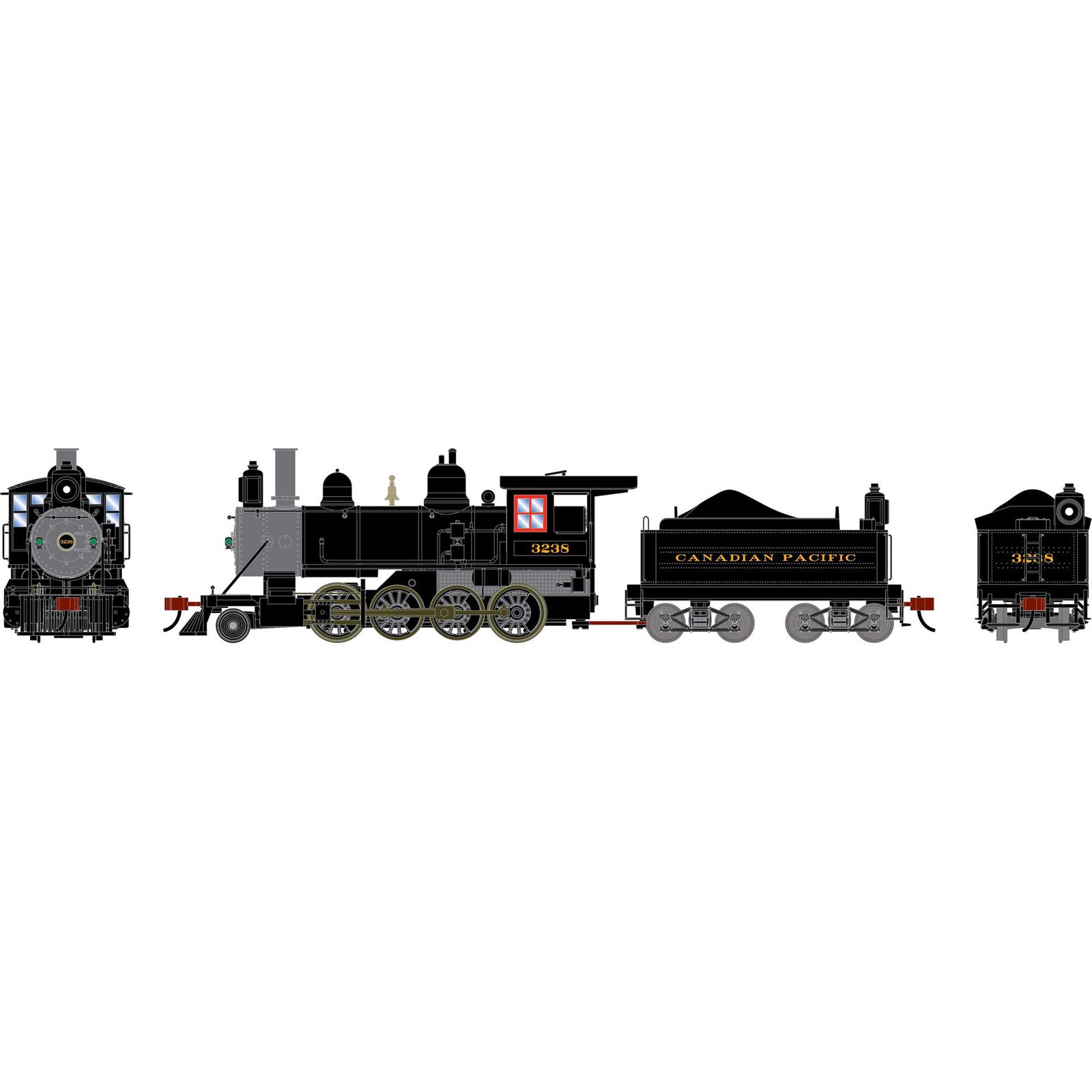 HO ATH 2-8-0 Steam Locomotive w/DCC & Sound, CP #3238