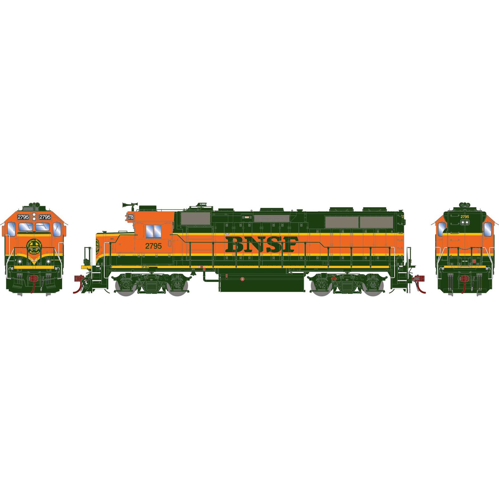 HO GP39-2u Locomotive, BNSF #2795
