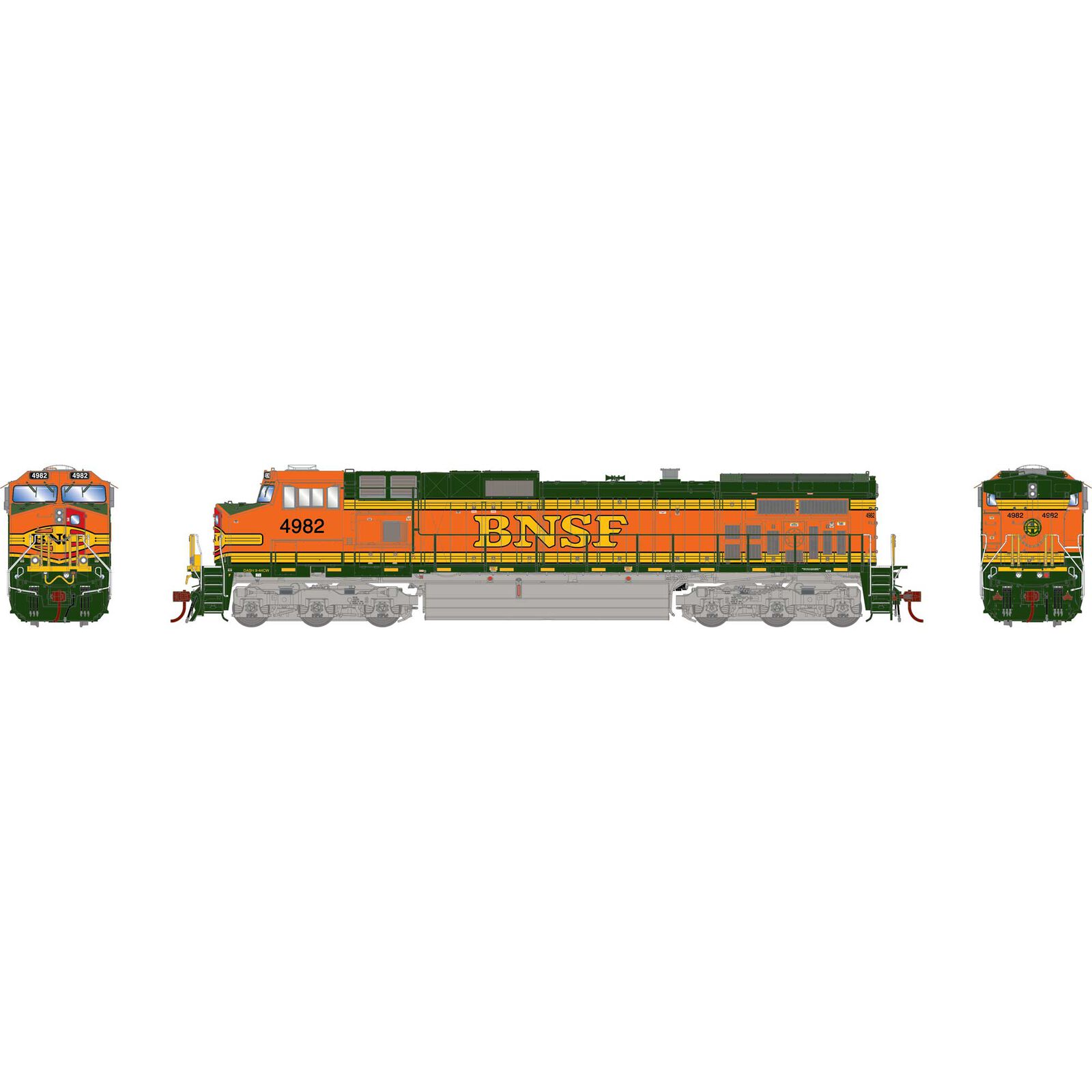 HO Dash 9-44CW Locomotive with DCC & Sound, BNSF #4982