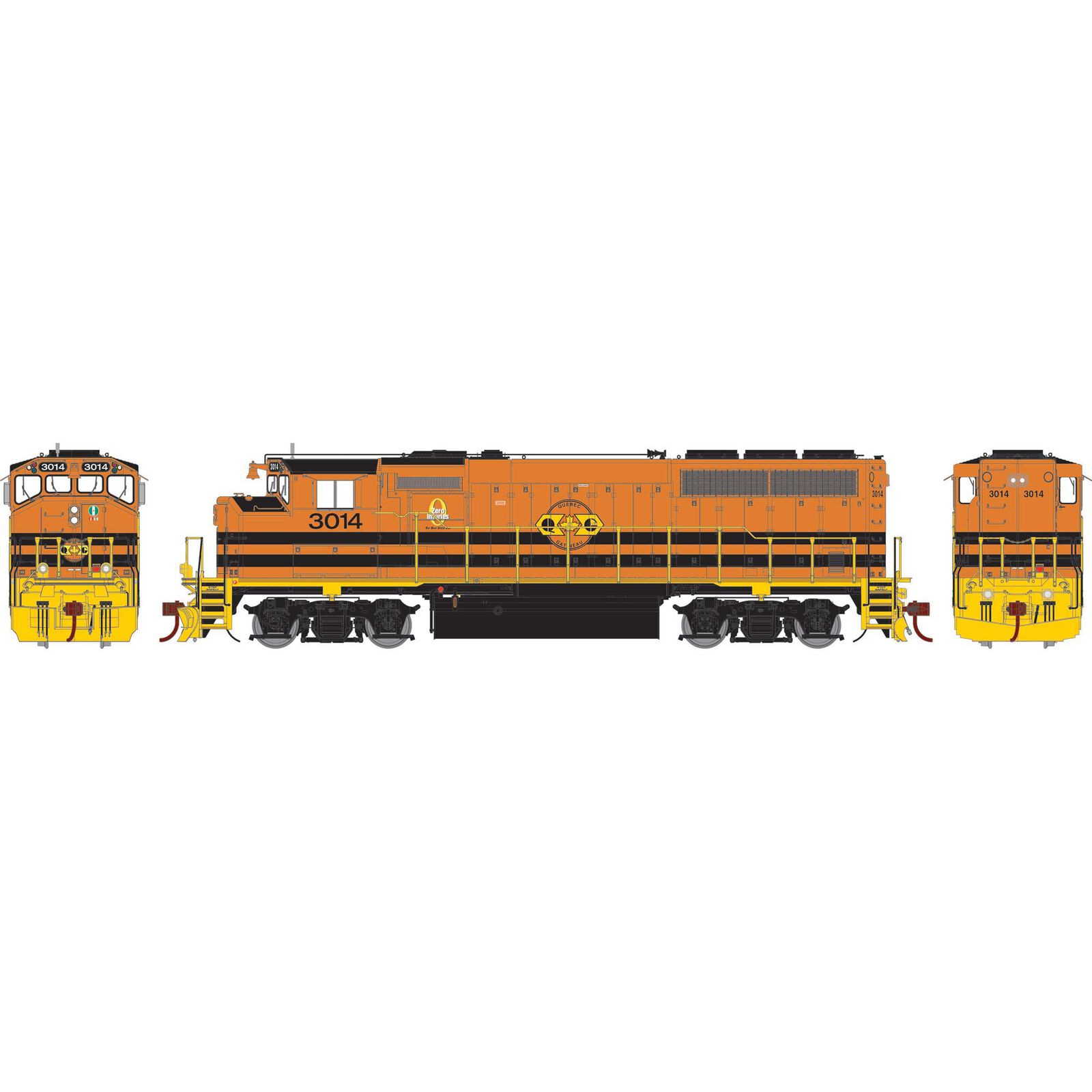 HO GP40P-2 Locomotive with DCC & Sound, QGRY #3014