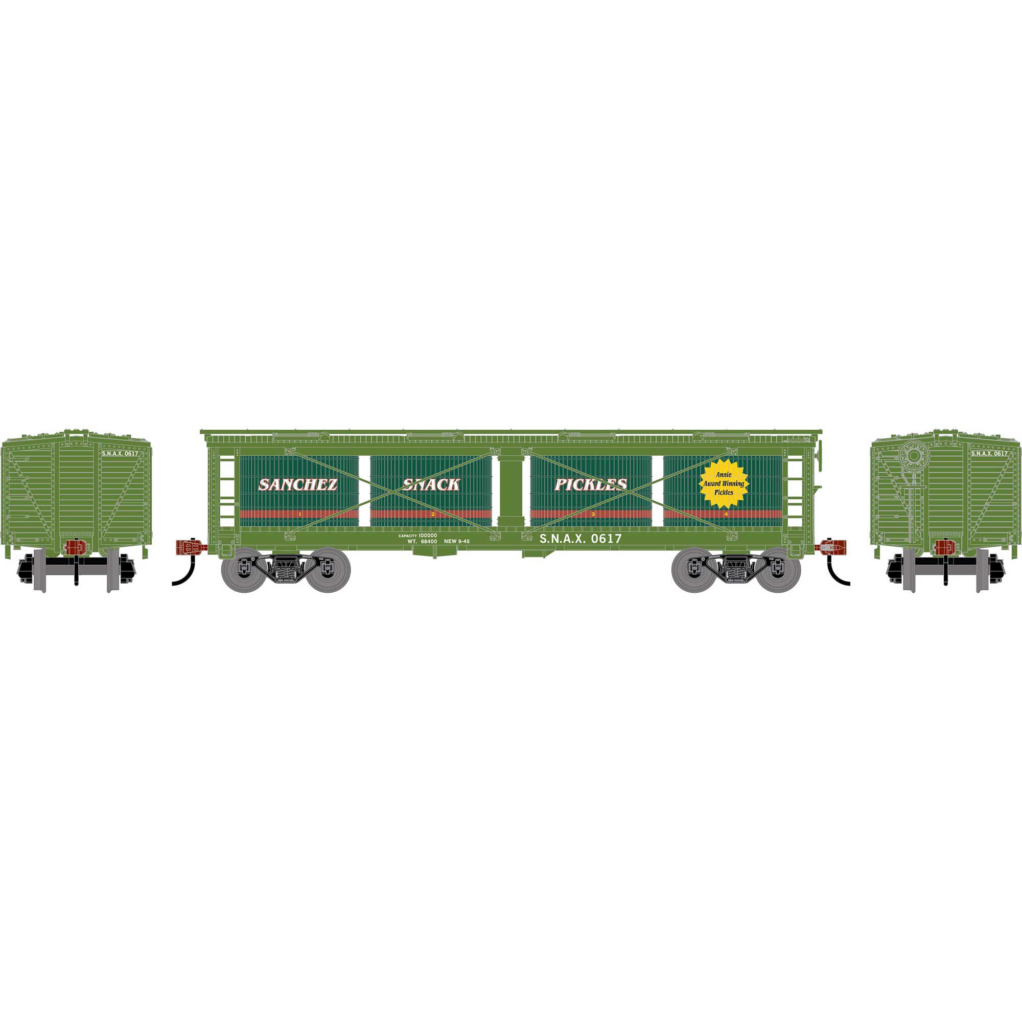 Athearn HO ATH 40' Pickle Car, SNAX #0617 Model Train | Athearn