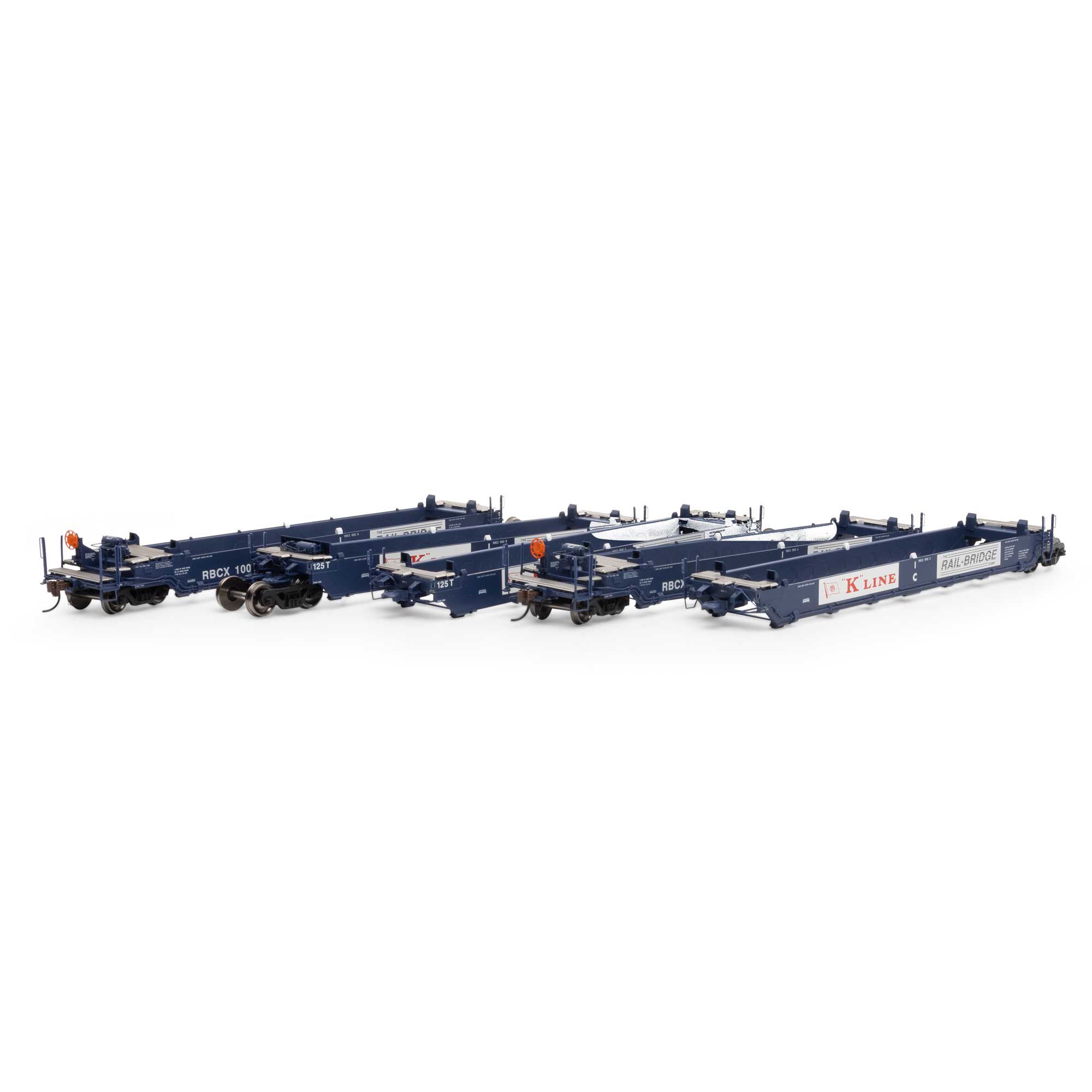 HO RTR Maxi I Well Cars, RBCX #1002 (5) Model Train | Athearn