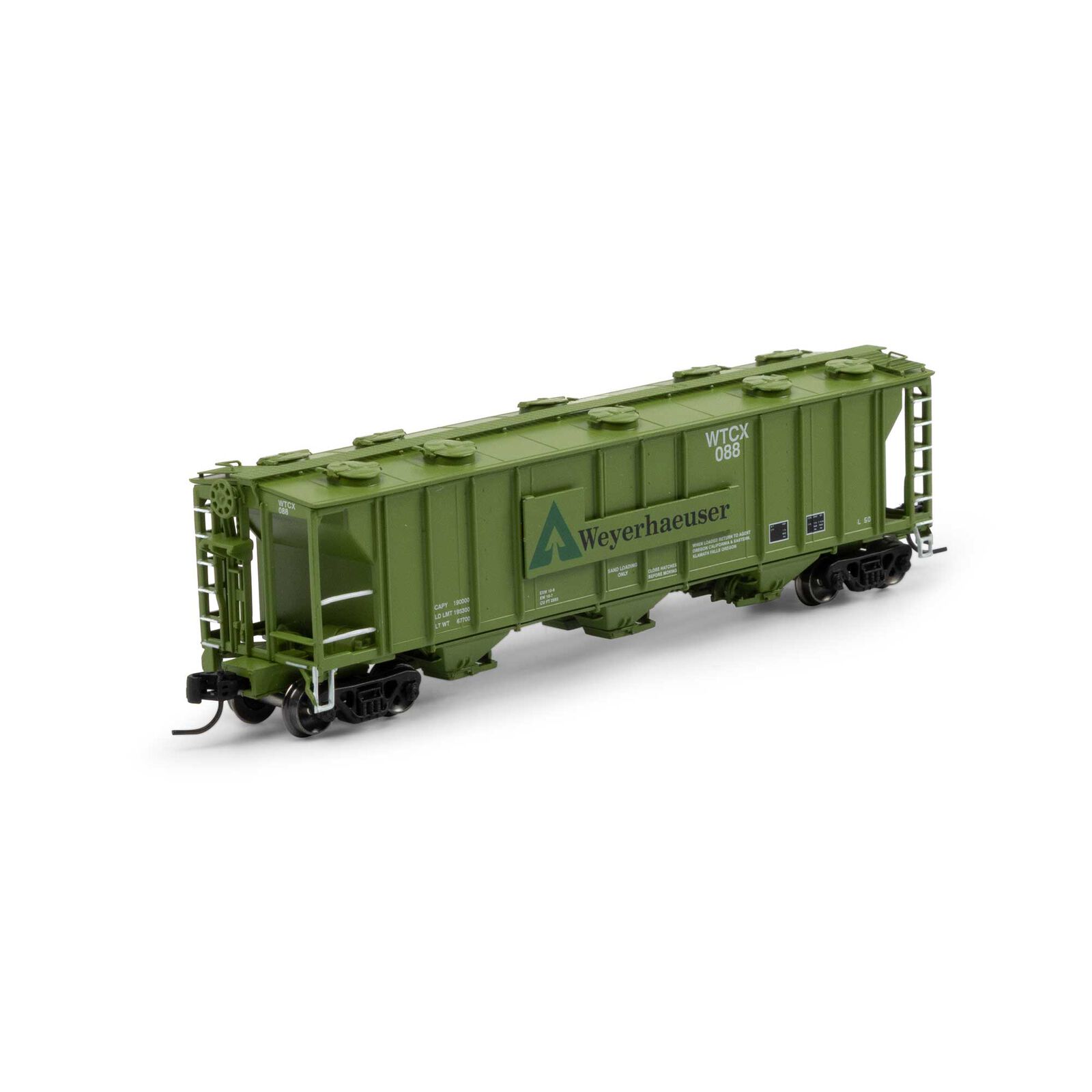 N PS-2 2893 3-Bay Covered Hopper, WCTX #088
