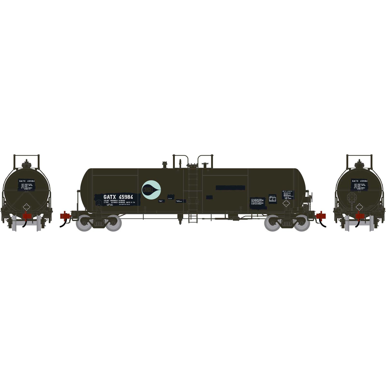 Athearn Genesis HO GEN GATC 20K Gallon Tank Car, Primed For Grime GATX 'Cargill' #45984