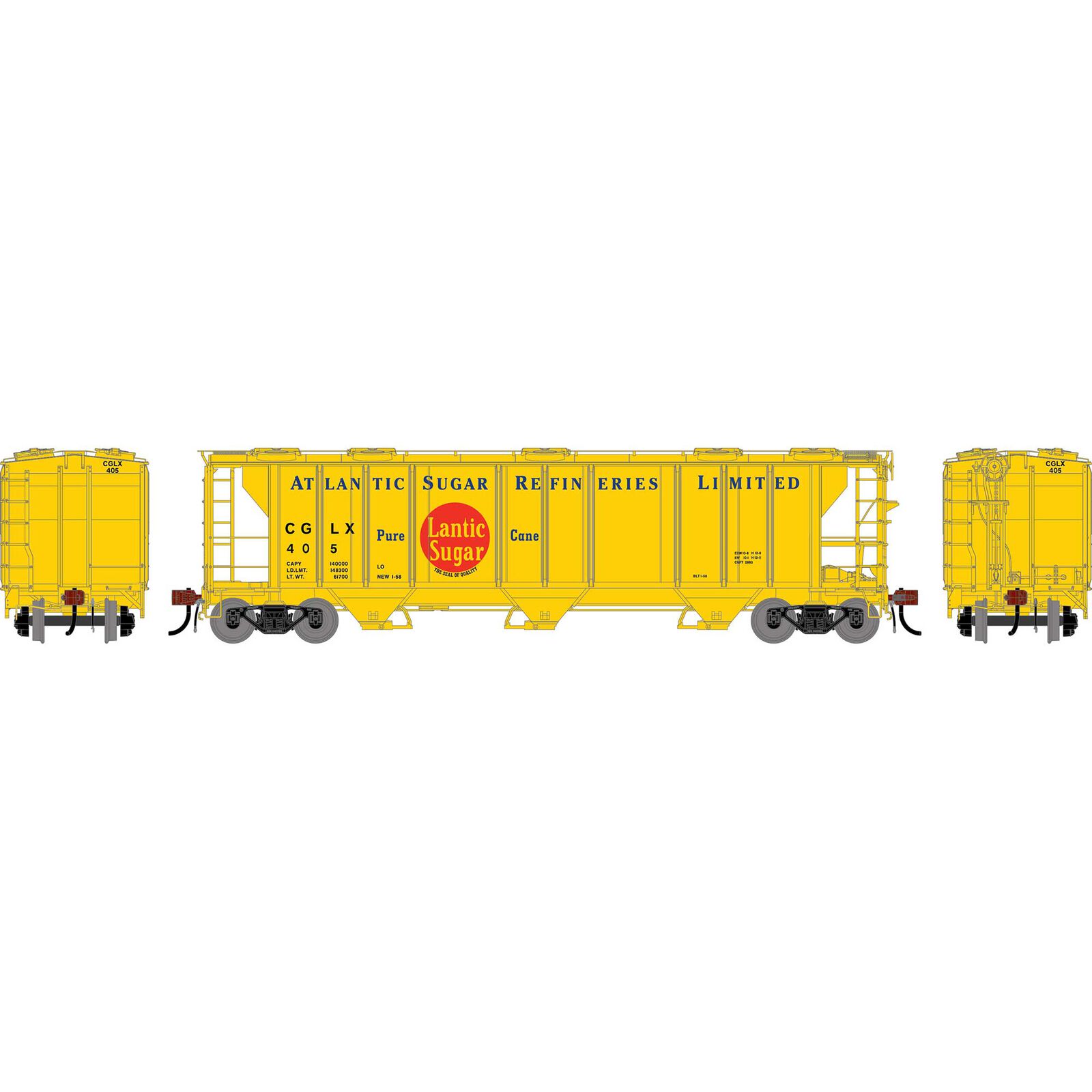 HO GEN PS 2893 3-Bay Covered Hopper, CGLX #405