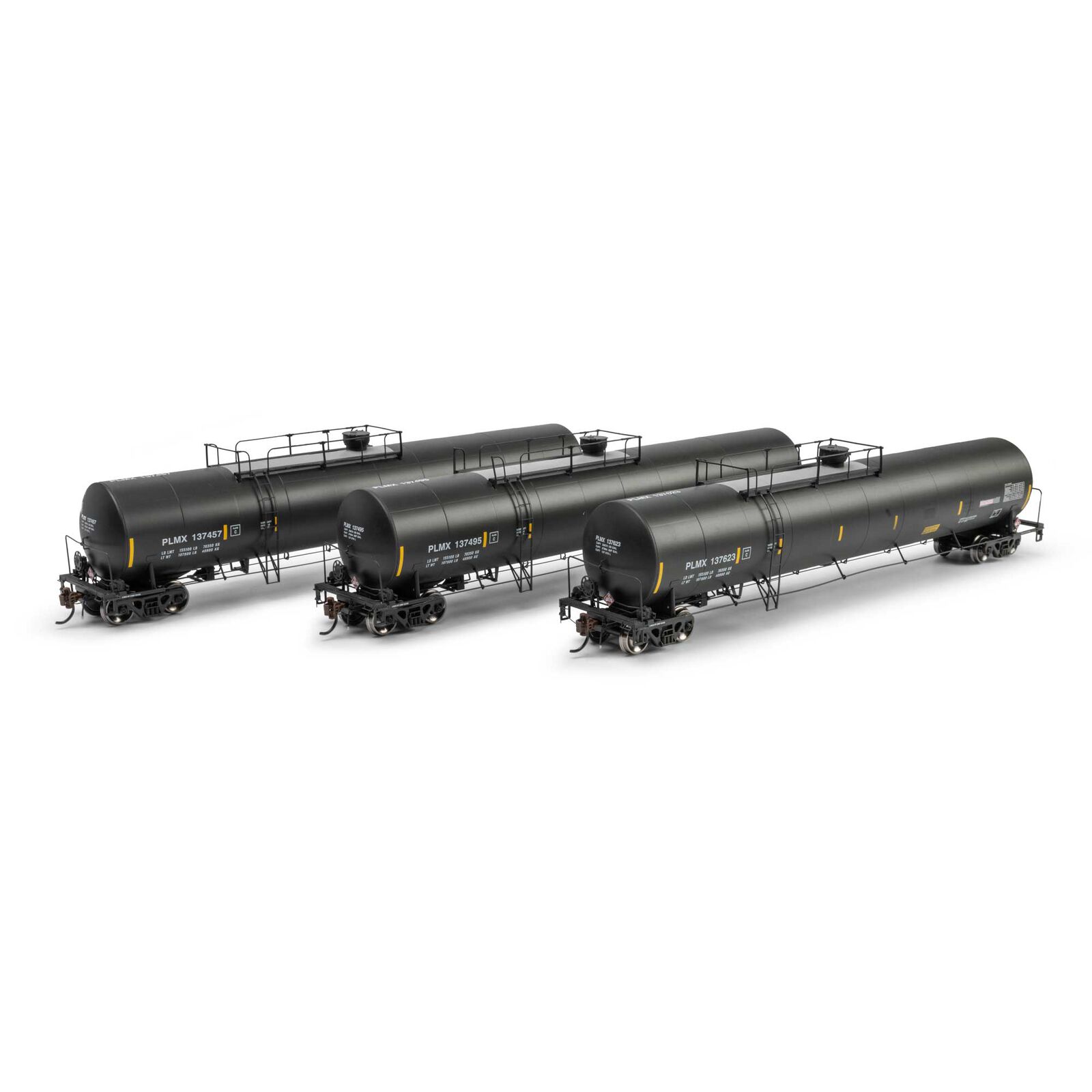 Athearn Genesis HO UTC 33K LPG Tank Car- Late, PLMX Primed For Grime #137457/137495/137623 (3)
