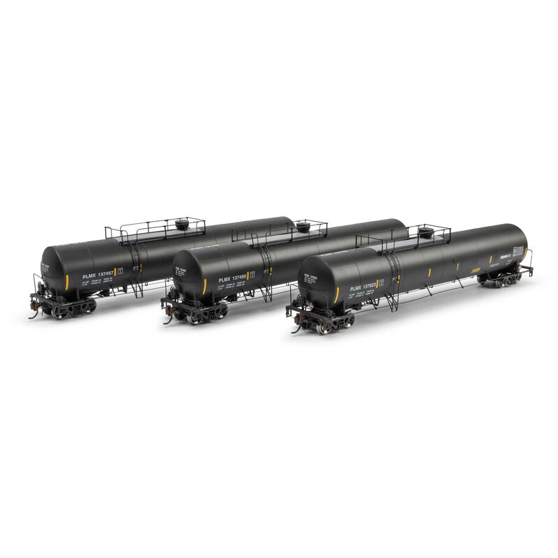 Athearn Genesis HO UTC 33K LPG Tank Car- Late, PLMX Primed For Grime #137457/137495/137623 (3)