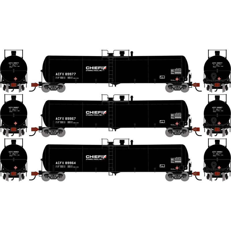 N ATH 30K Ethanol Tank Car, ACFX #89964/89967/89977 (3)