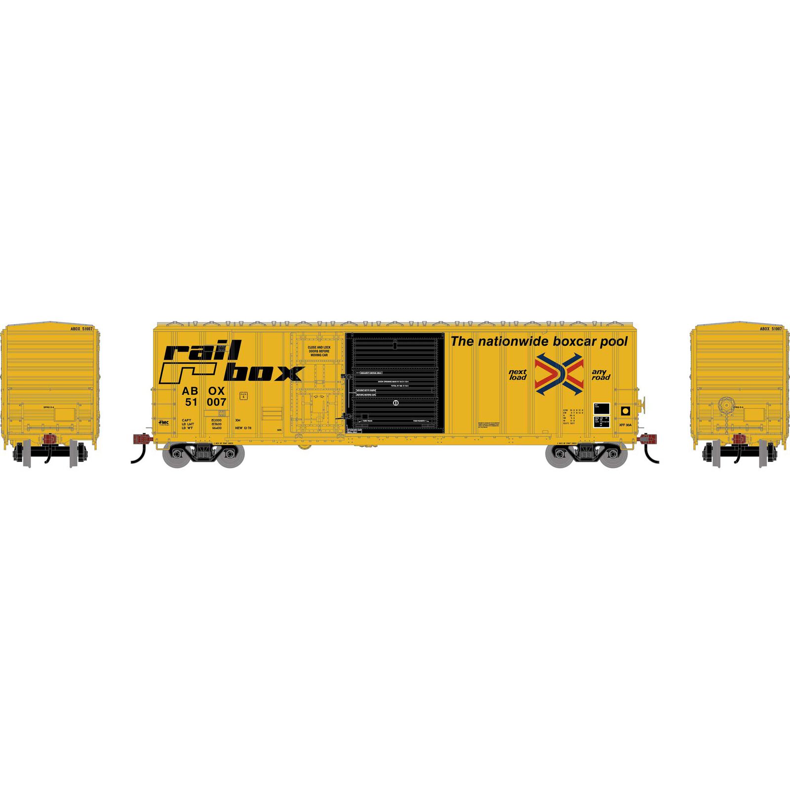 Athearn HO ATH 50' FMC 5277 Combo Door Box Car, ABOX 'Early' #51007