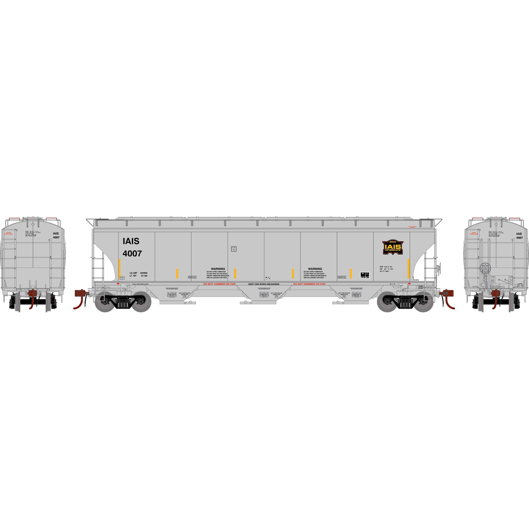 Athearn Genesis HO GEN Trinity 5161 Covered Hopper, IAIS #4007