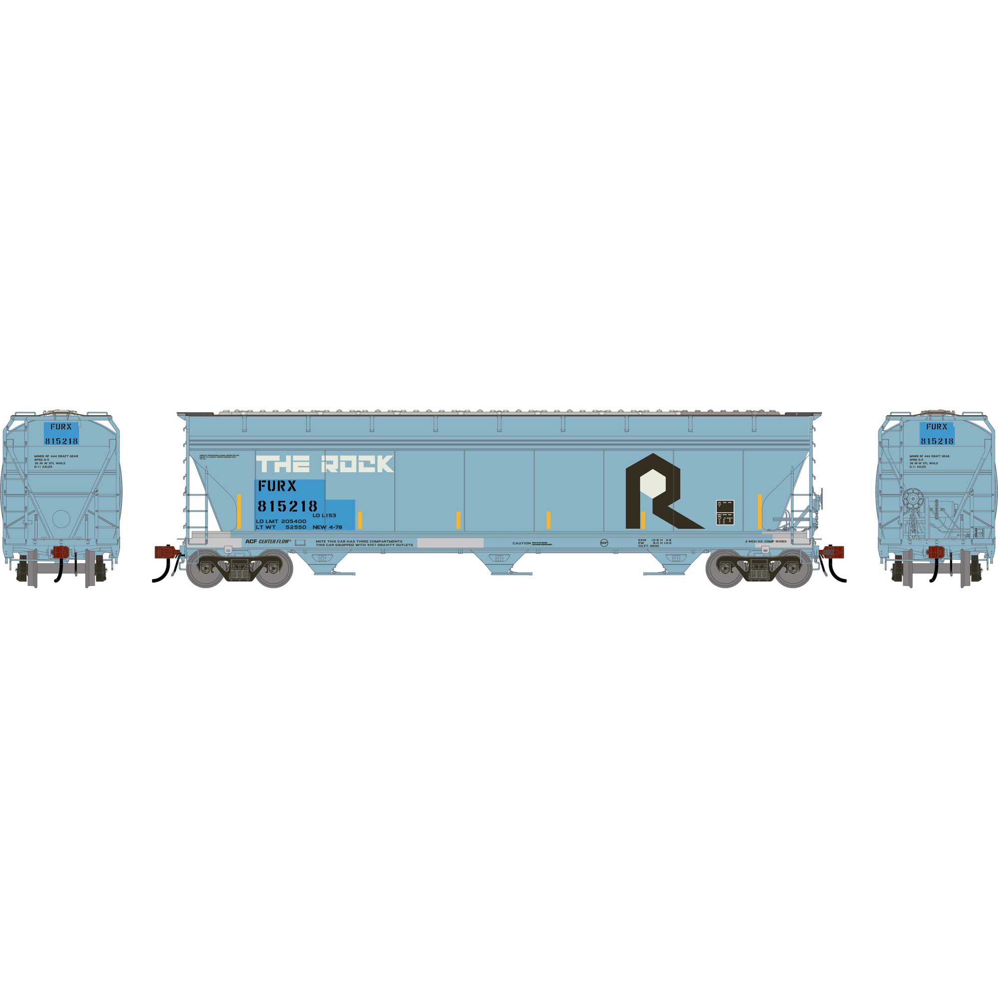 Athearn Genesis HO ACF4600 Covered Hoppers, FURX Primed For Grime