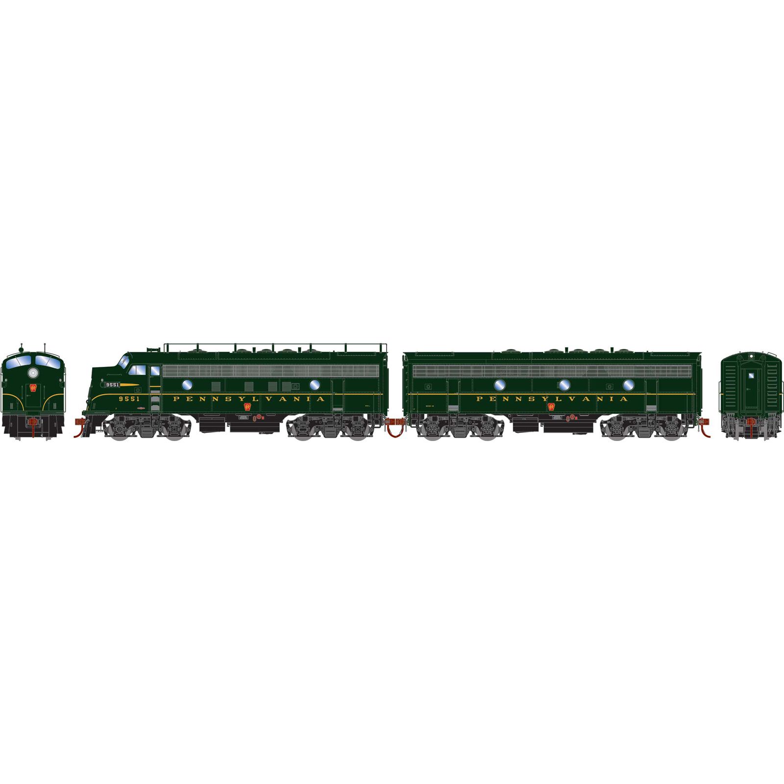HO F5A / F5B Locomotive Set, PRR #9551A, #9551B