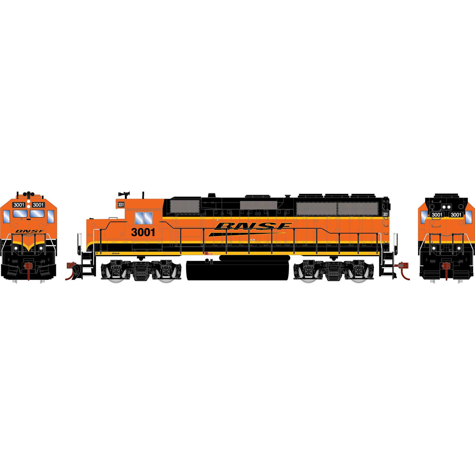 HO GP40-2 Locomotive, BNSF #3001