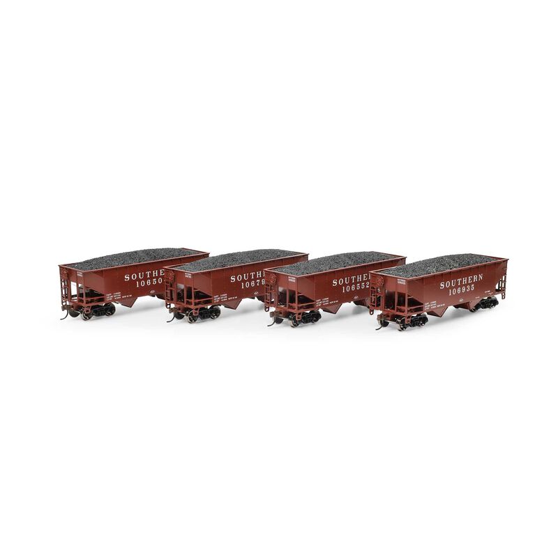 HO 34' 2-Bay Offset Hopper with Coal Load, SOU #106504 / 106552 / 106792 / 106935 (4)