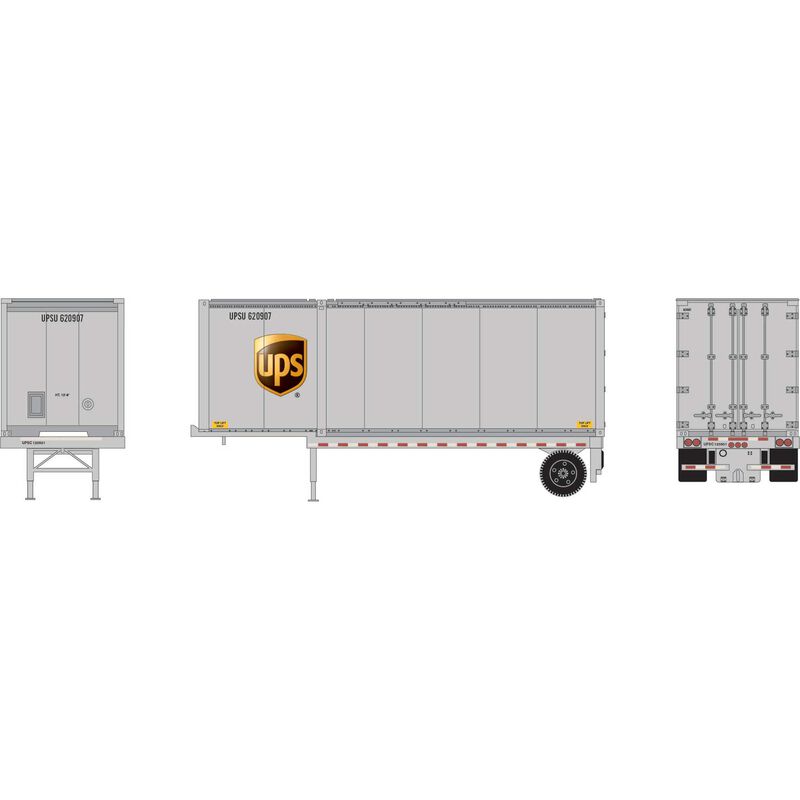 HO 28' Container & Chassis, Container- UPSU #620907/Chassis-UPSC #120501