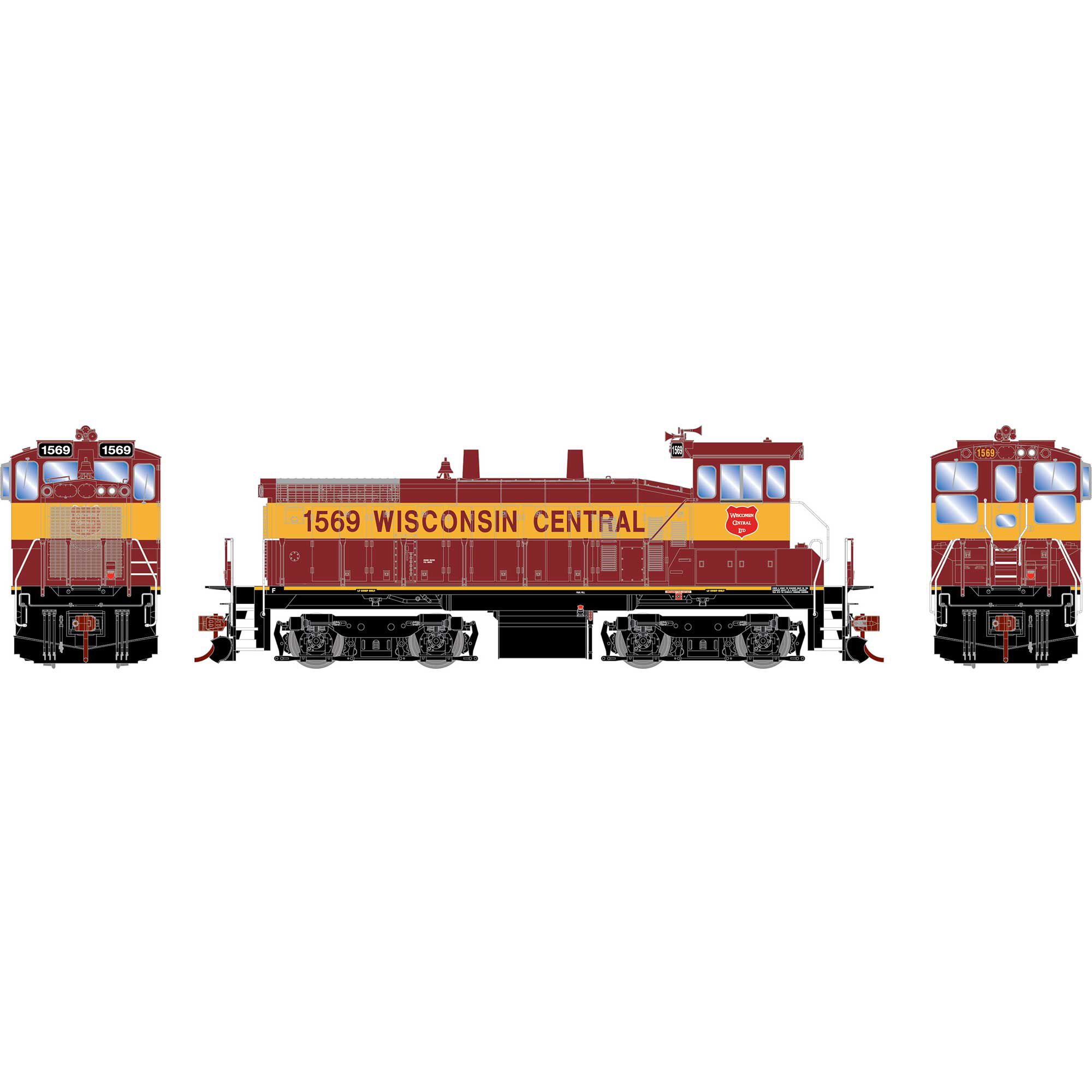 HO RTR SW1500, Wisconsin Central #1569 Model Train | Athearn
