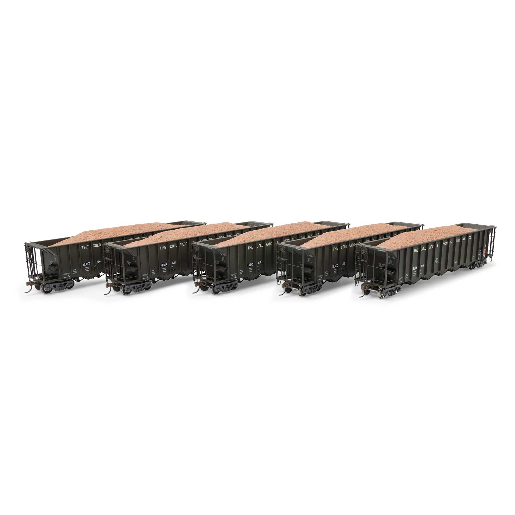 HO RTR 5-Bay Rapid Discharge Hopper HLMX #1 (5) Model Train