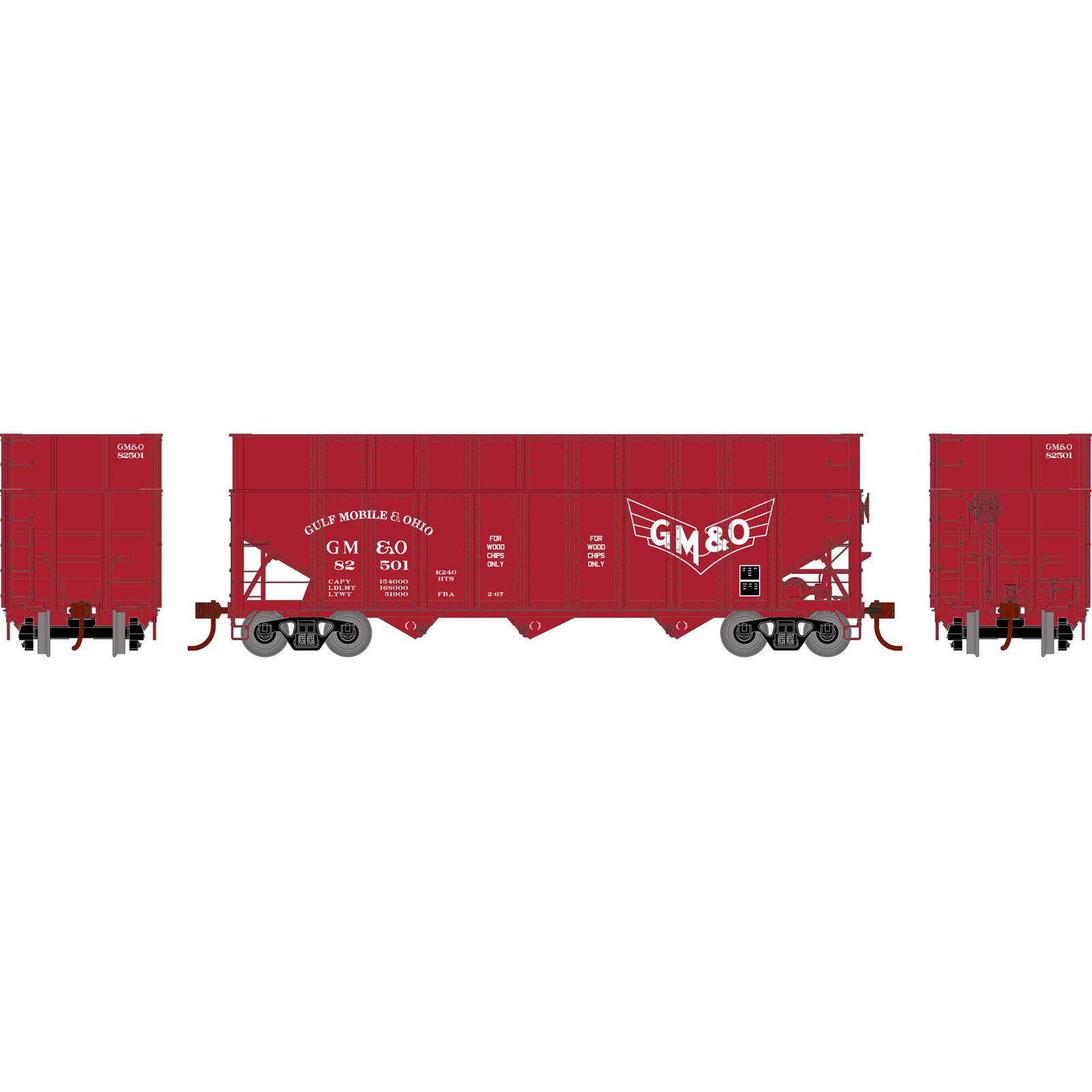 HO 40' Wood Chip Hopper with Load, GM #82501