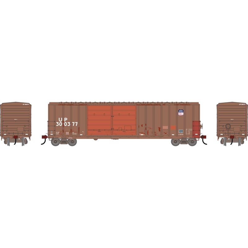 Athearn HO ATH 50' FMC 5077 DD Offset Box Car, Primed for Grime UP 'Brown' #300377