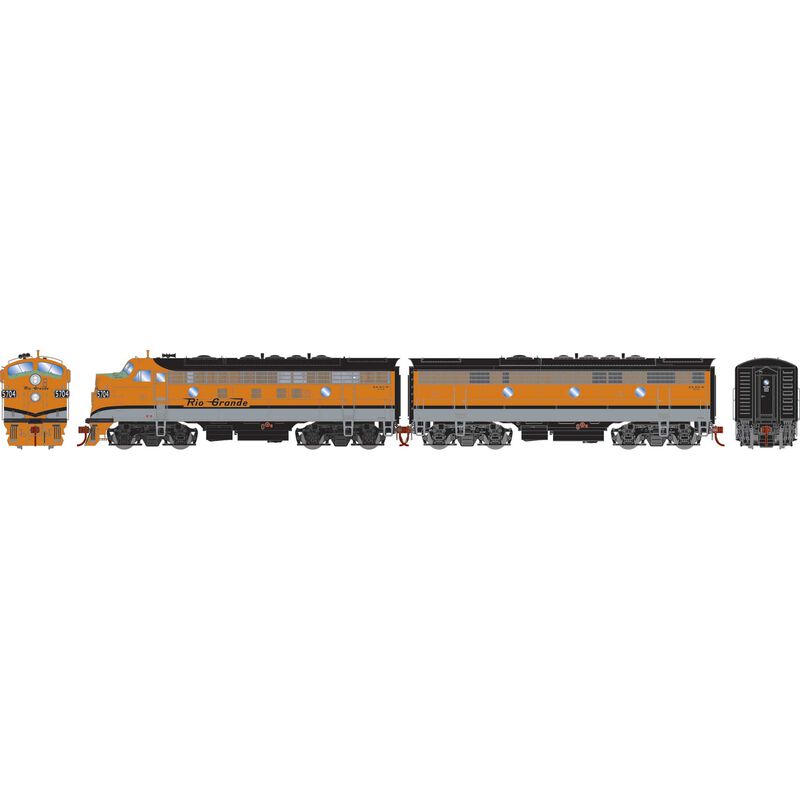 HO F7A/F7B Locomotives with DCC & Sound, DRGW F7A- #5704 F7B- #5702