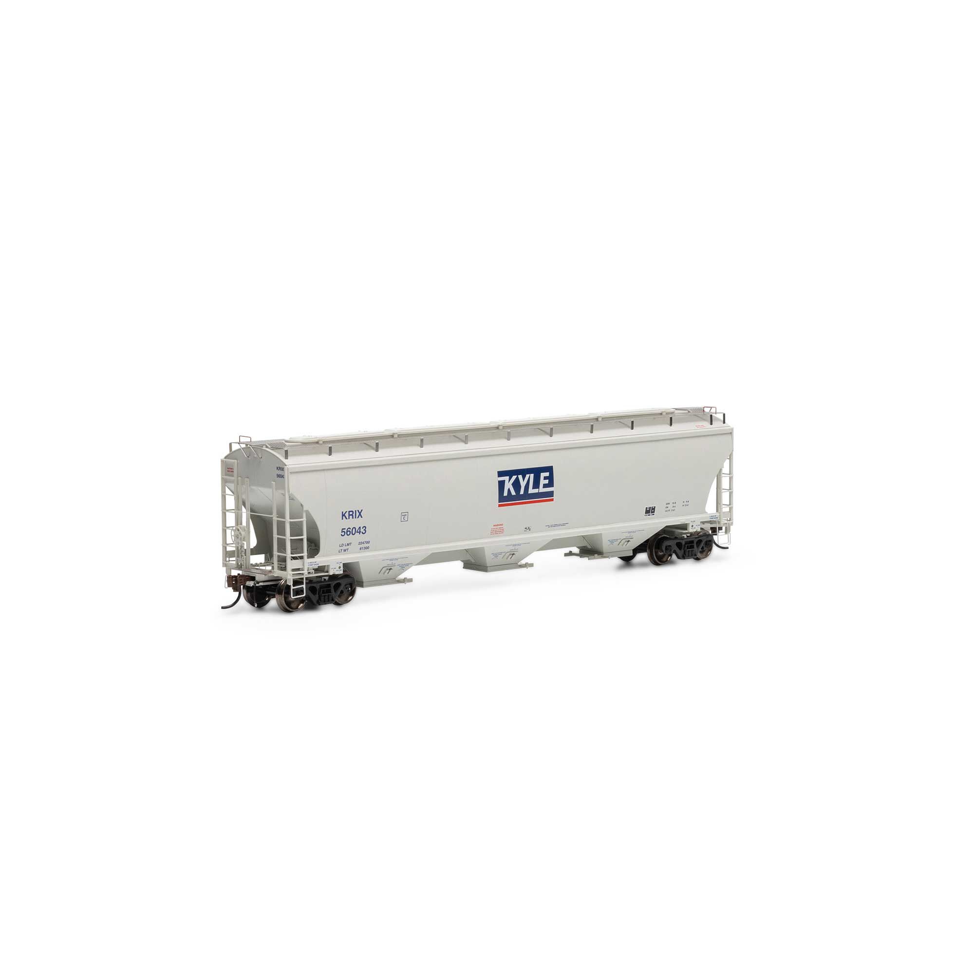 Athearn HO Trinity 3-Bay Hoppers, KRIX #56135 Model Train