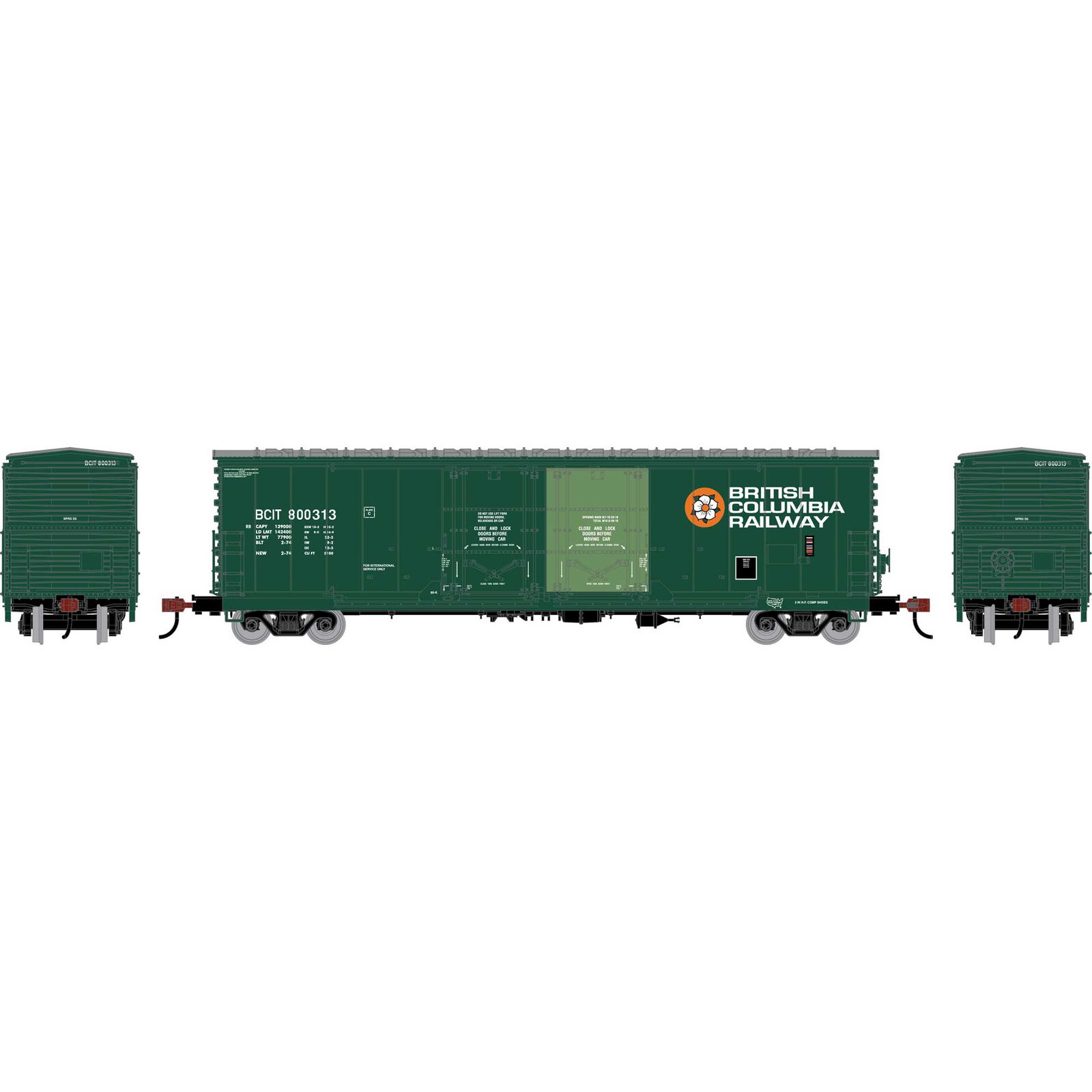 Athearn HO ATH 50' Evans Double Plug Door Box Car, BCIT #800313