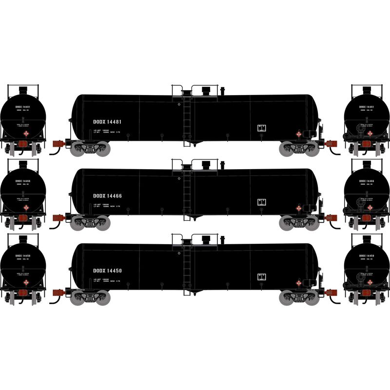N ATH 30K Ethanol Tank Car, DODX #14450/14466/14481 (3)