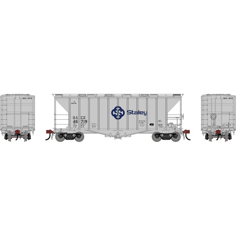 Athearn Genesis HO GEN GATC 2600 Airslide Covered Hopper, Late GACX 'Staley' #46719