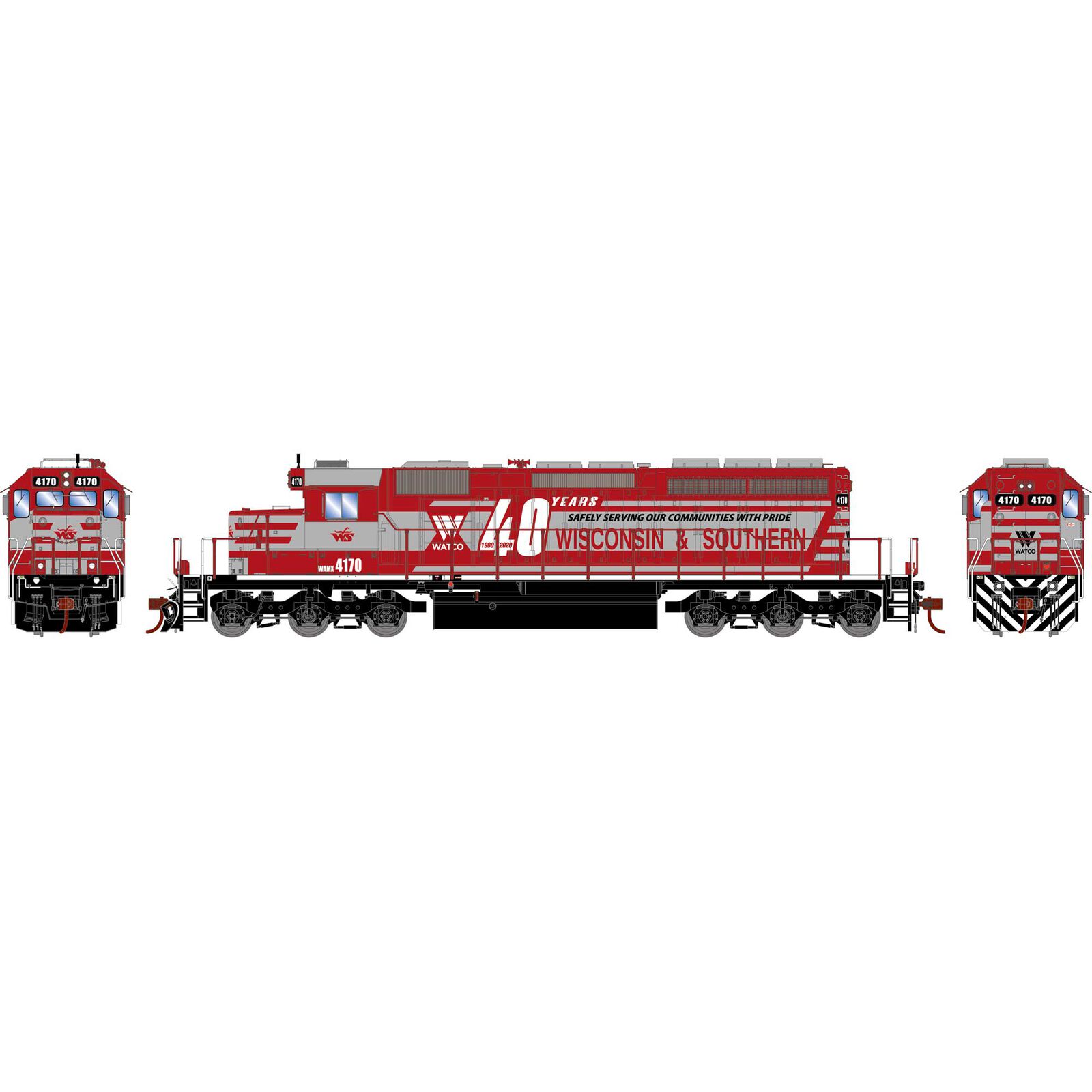 HO EMD SD40-2 Locomotive with DCC & Sound, WAMX #4170