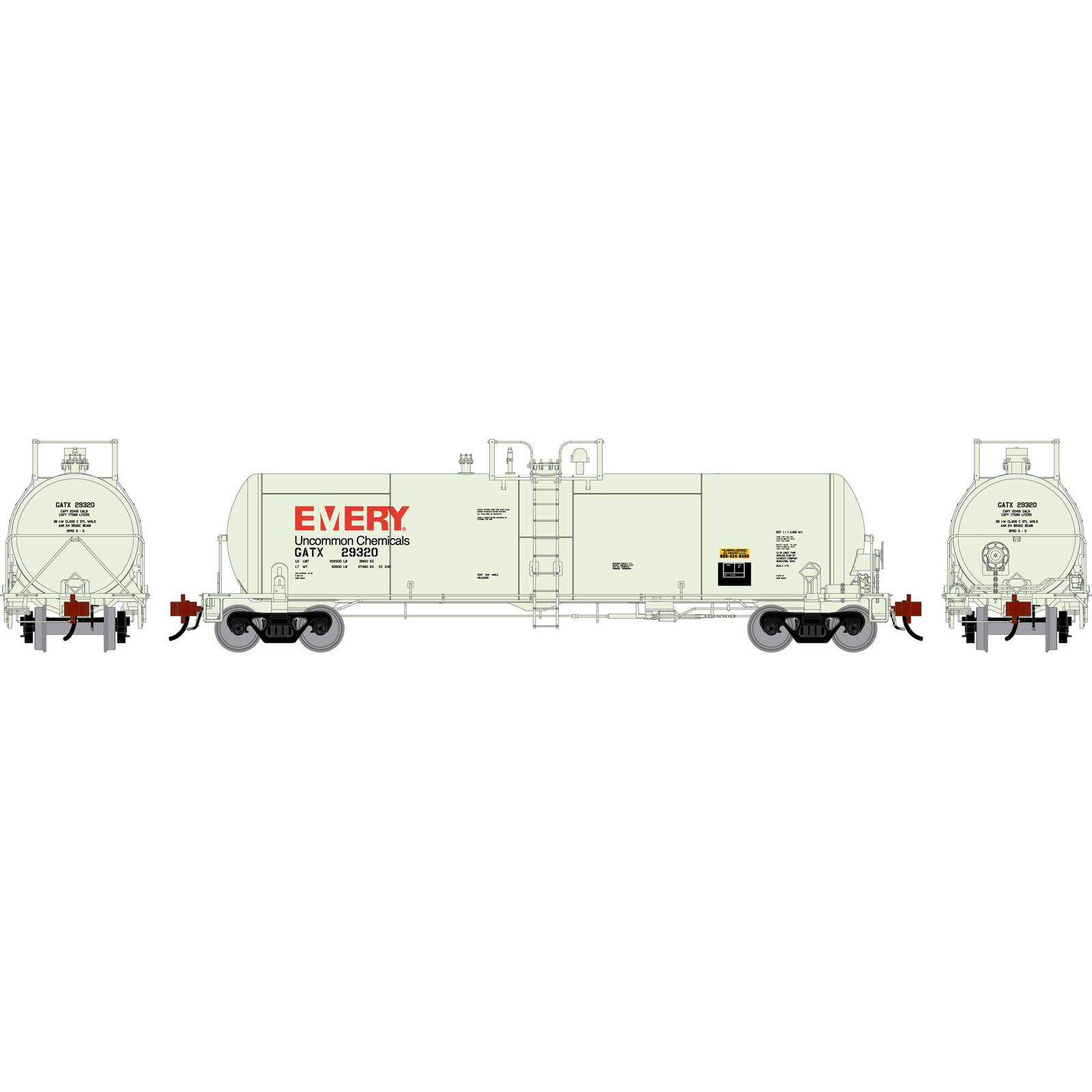 Athearn Genesis HO GEN GATC 20K Gallon Tank Car, GATX 'Emery' #29320