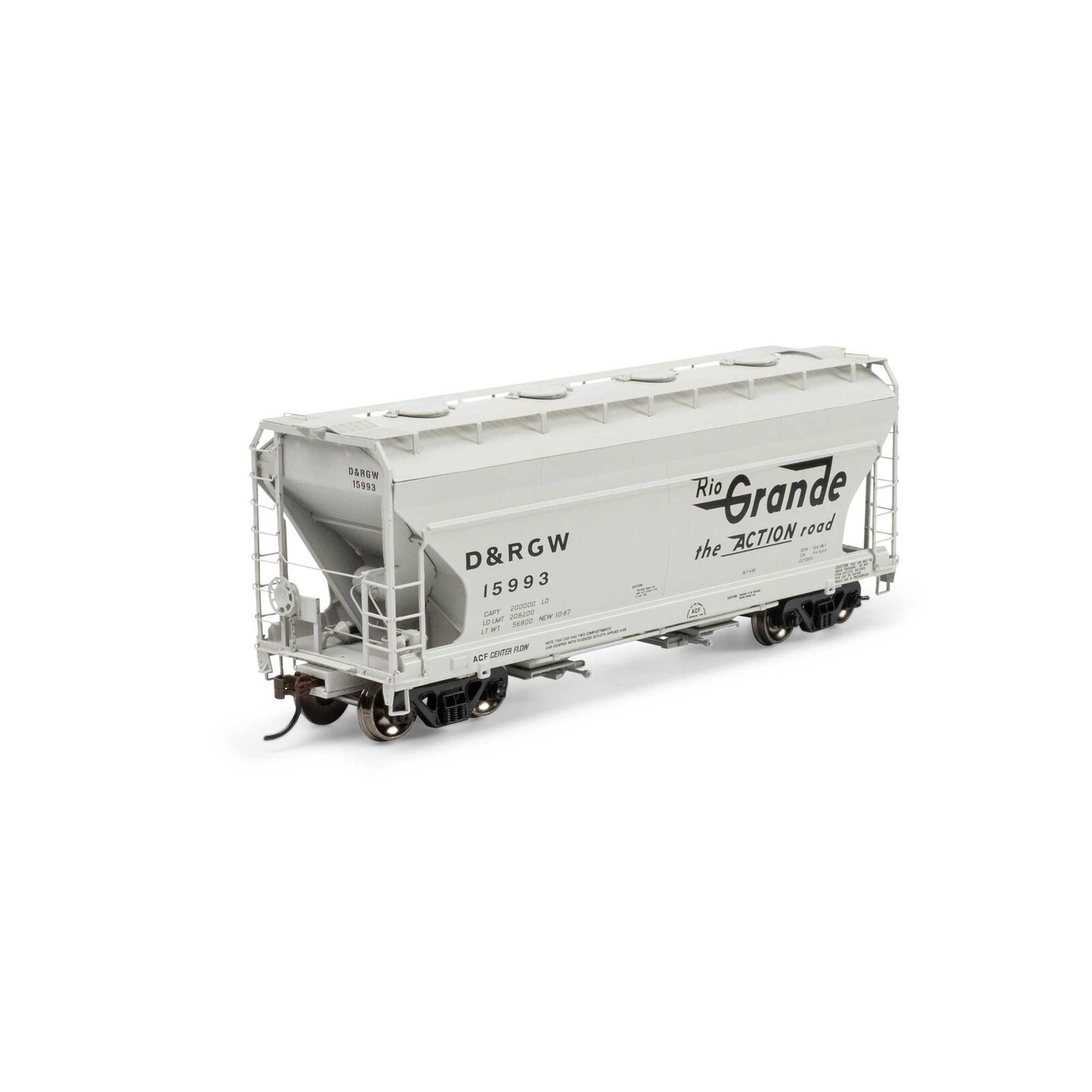 HO ACF 2970 Covered Hopper, DRGW #15993