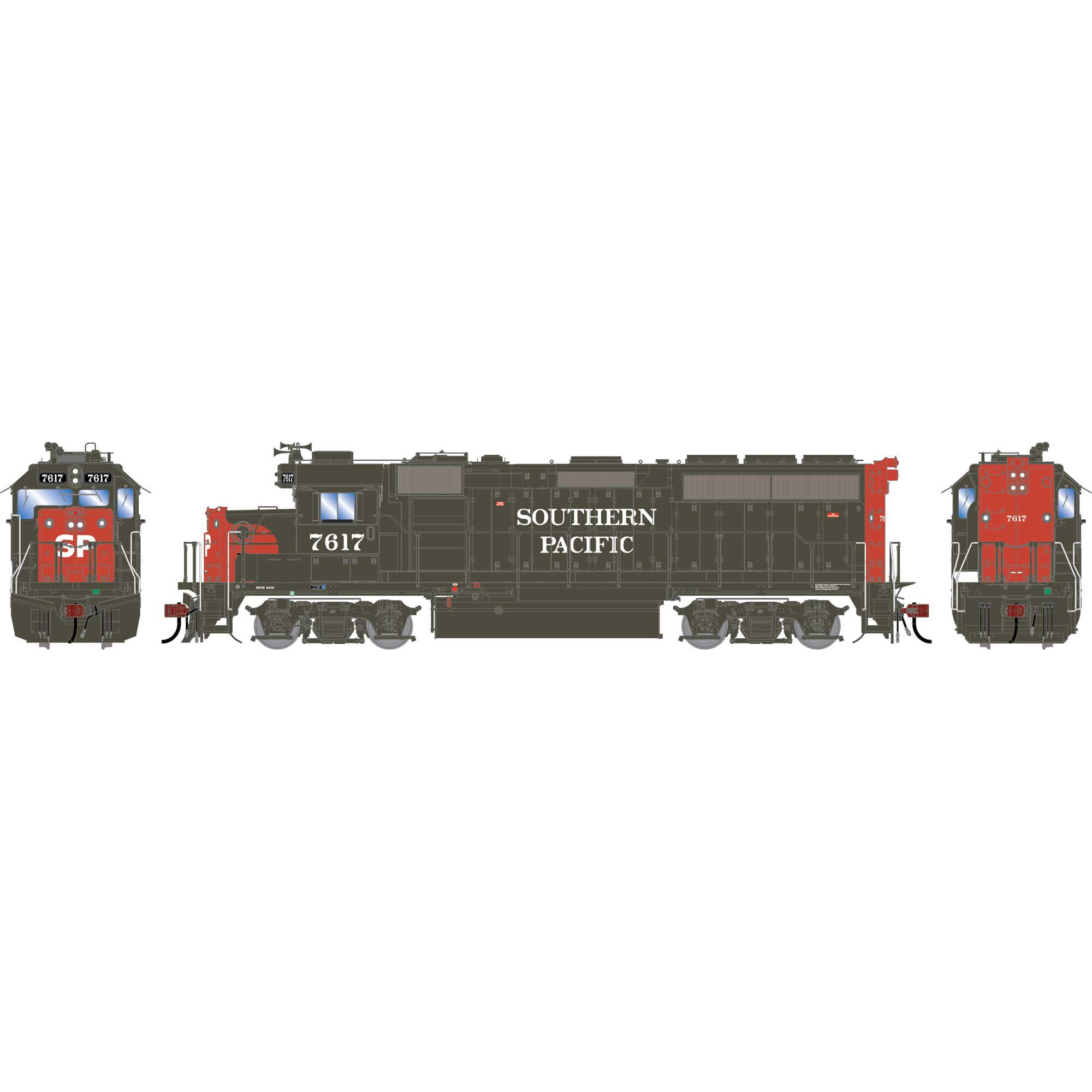Athearn Genesis HO GP40-2 Locomotive, SP #7617 Model Train