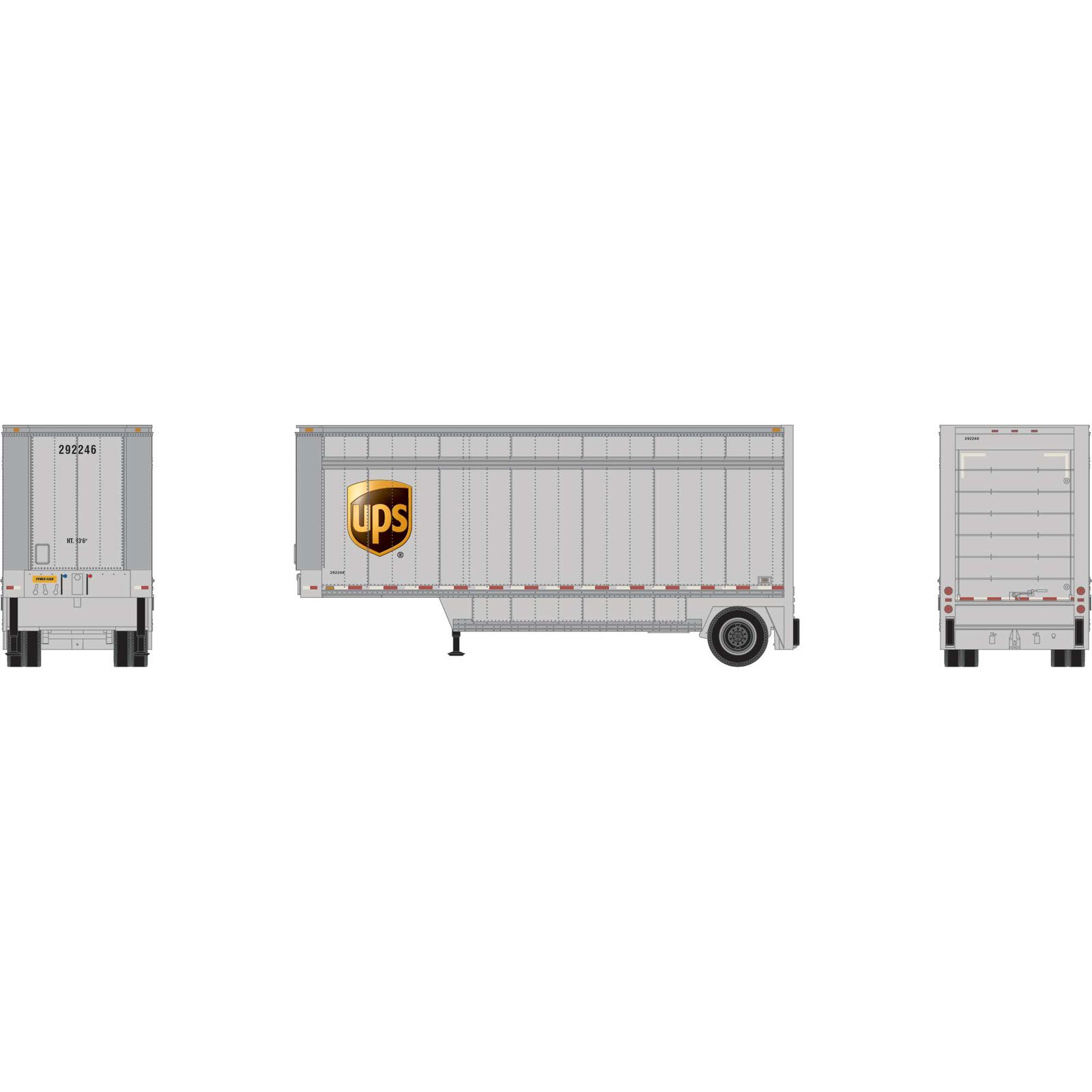 HO RTR 28' Drop Sill Trailer UPS with Shield #292246