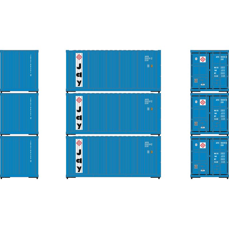HO ATH 20' Corrugated Containers, JAYU #1083512/1083572/1083592 (3)