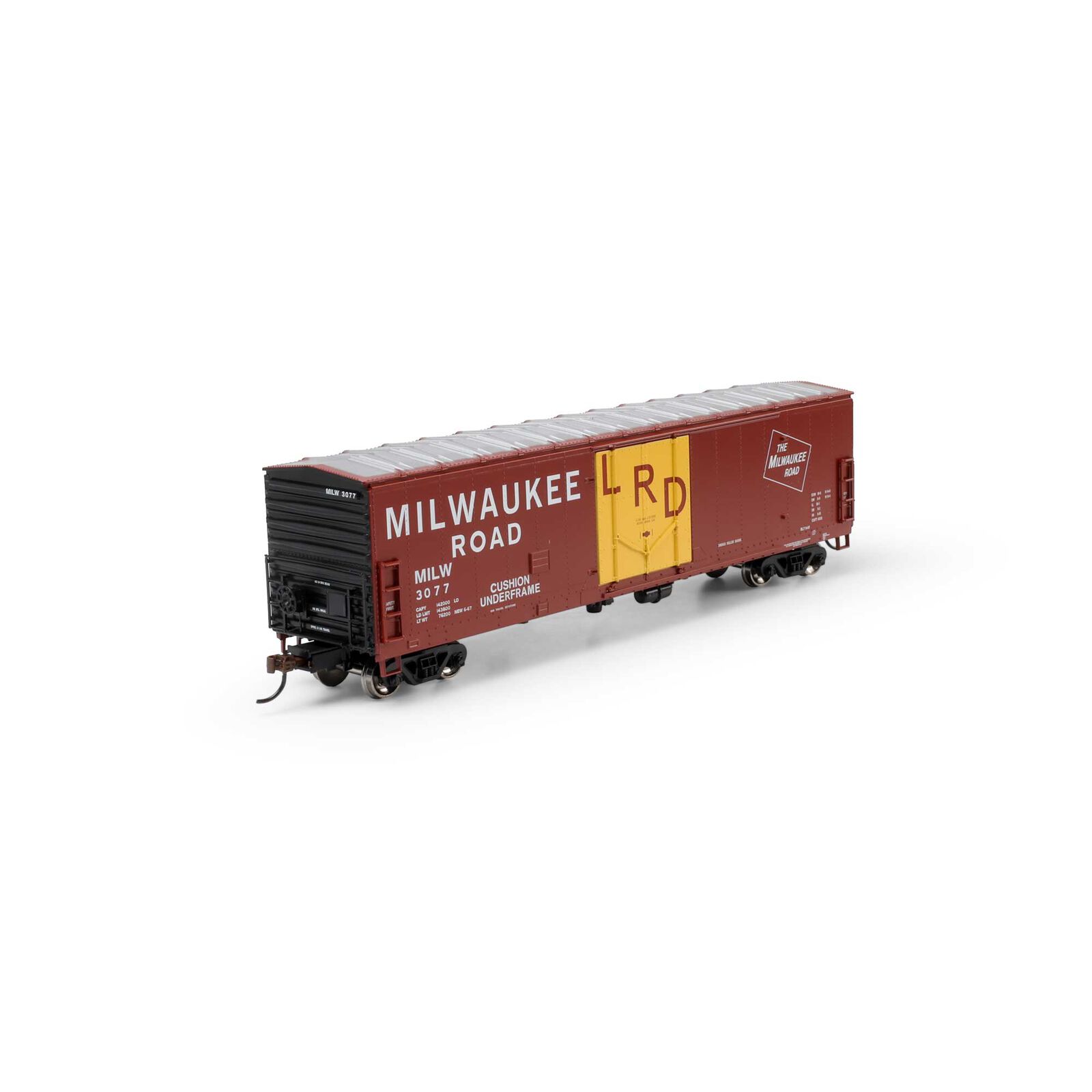 Athearn HO 50' Youngstown Plug Door Box Car, MILW #3077