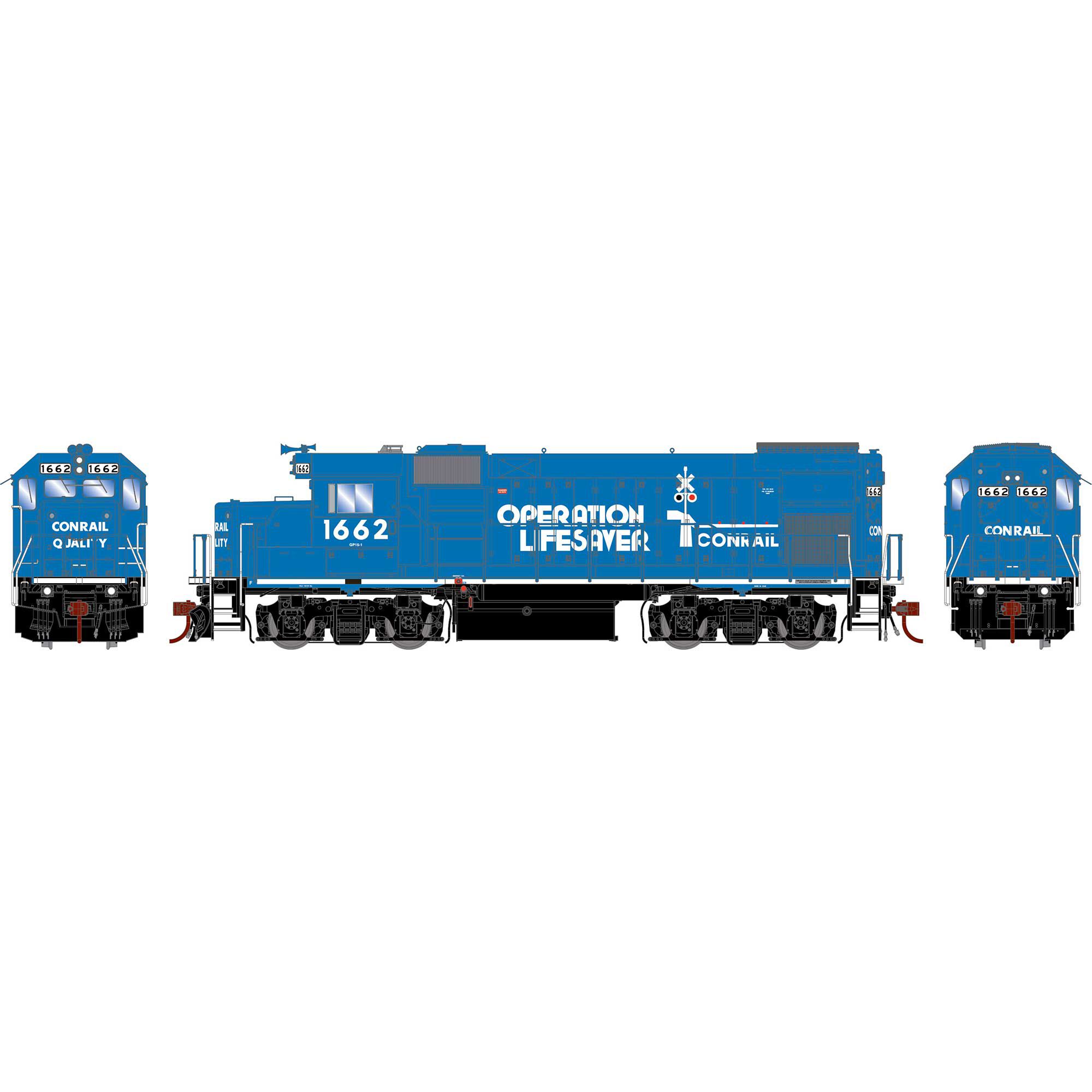 HO GP15-1 Locomotive, Conrail, Operation LifeSaver #1662 Model