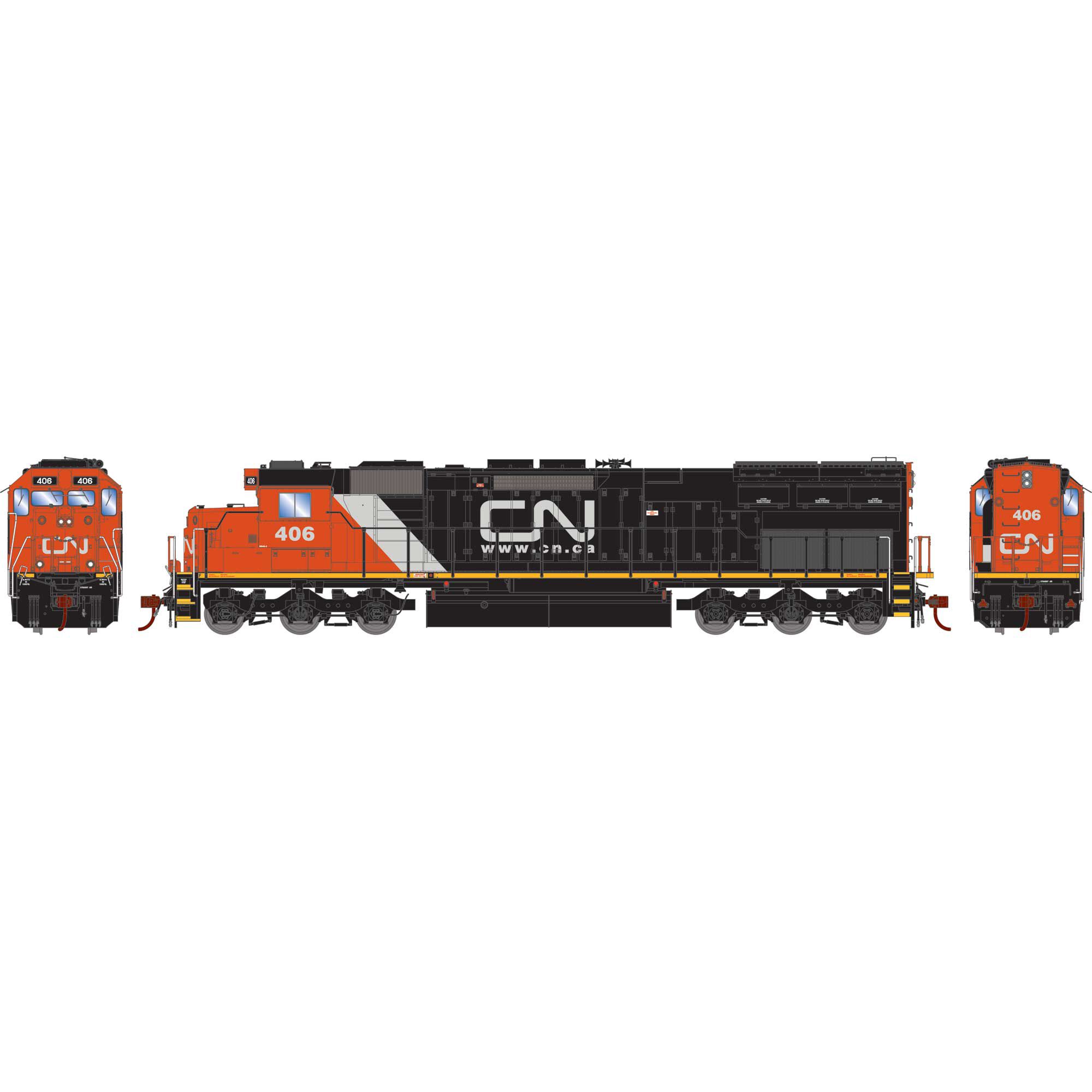 HO SD45T-2 Locomotive, Canadian National #406 Model Train