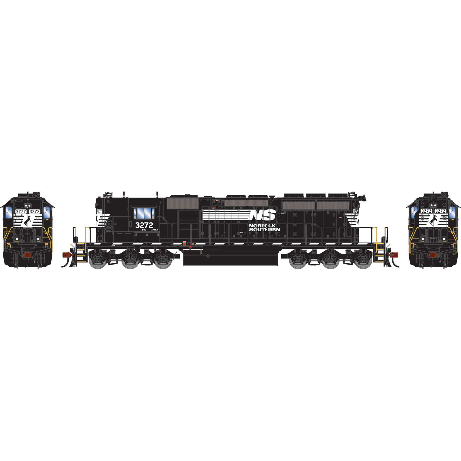 HO SD40-2 Locomotive with DCC & Sound, NS #3272