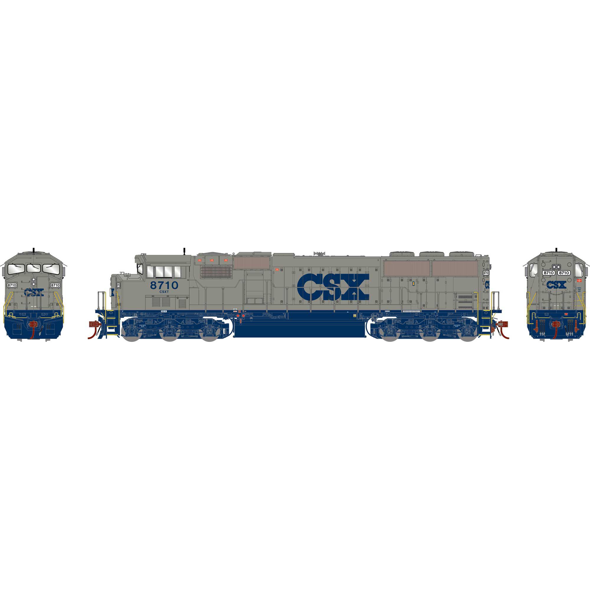 HO SD60M Tri-Clops Locomotive, CSXT #8710 Model Train | Athearn