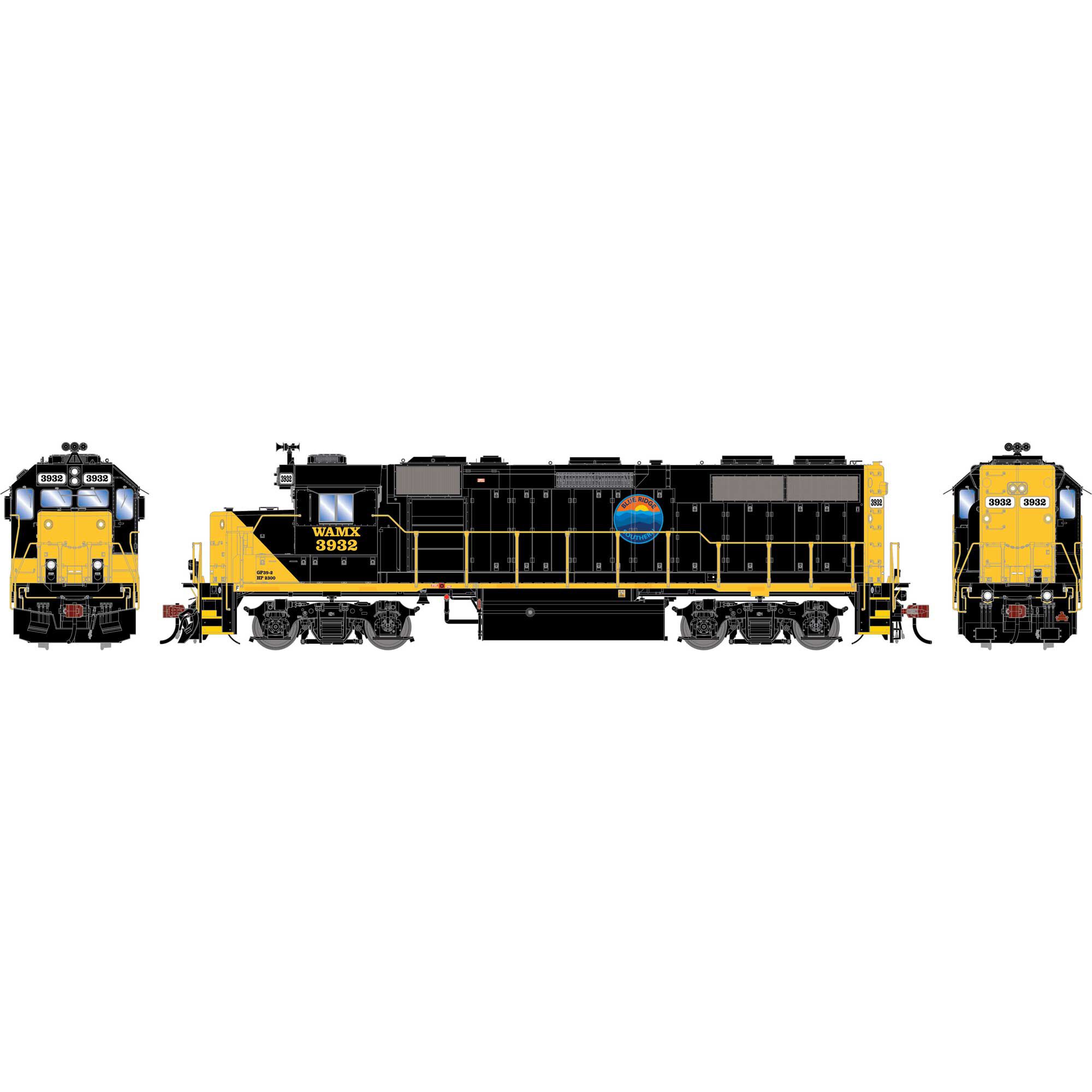 HO GEN GP39-2 PH I Locomotive, WAMX 'Blue Ridge Southern