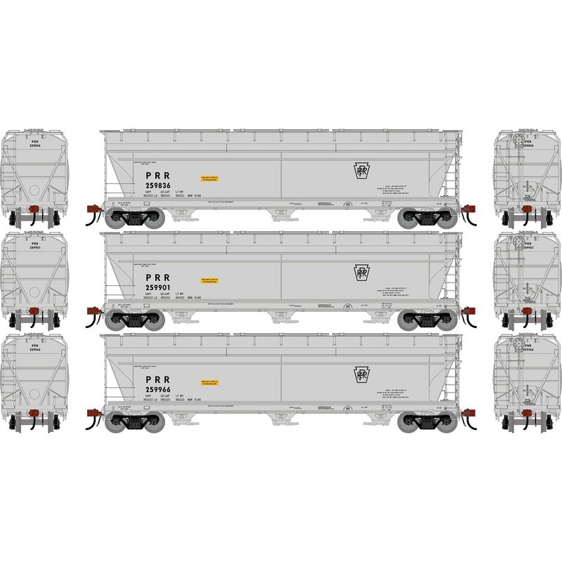 HO GEN ACF 4600 Covered Hopper, PRR #259836/259901/259966 (3)